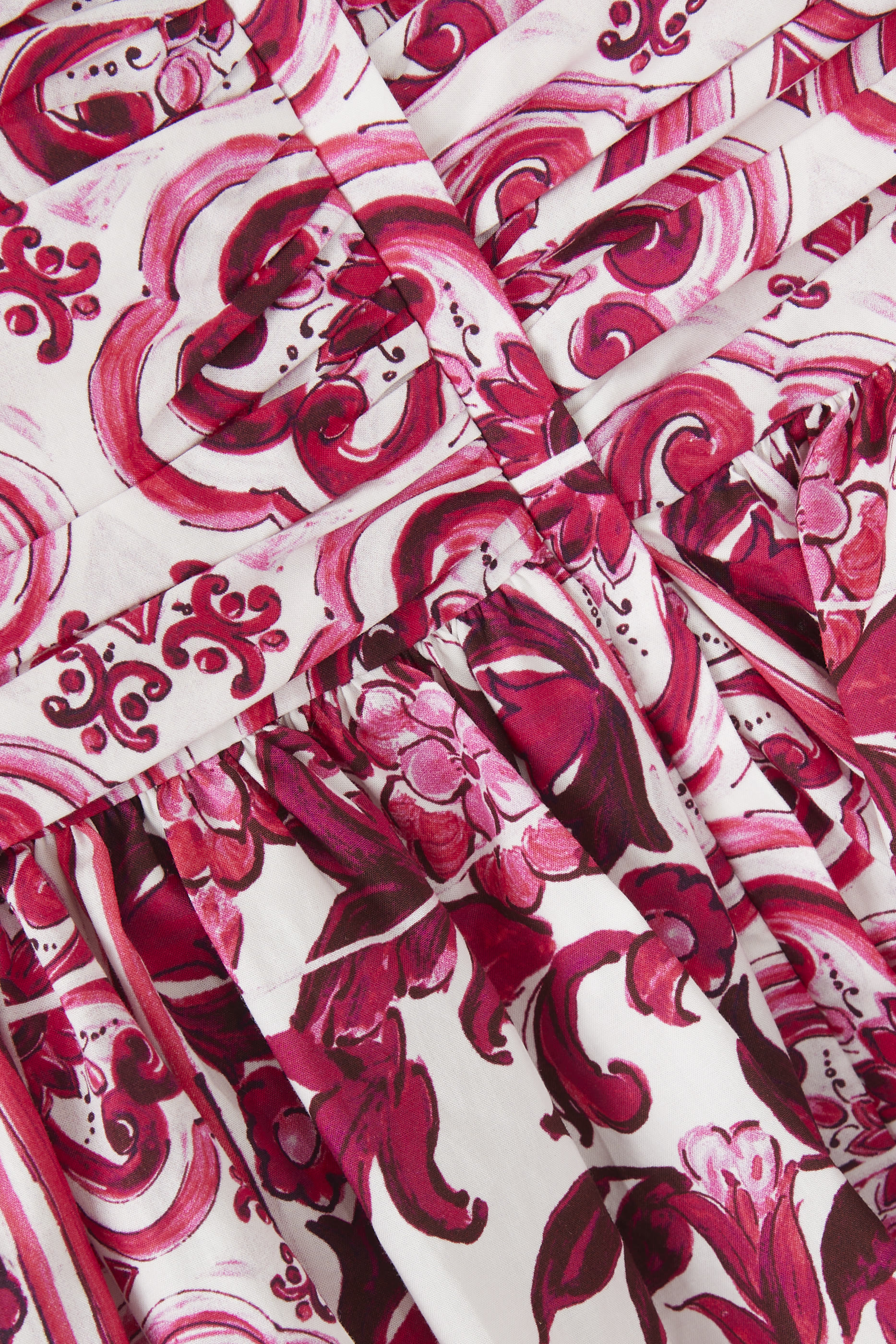 Kids Short Majolica Print Poplin Dress