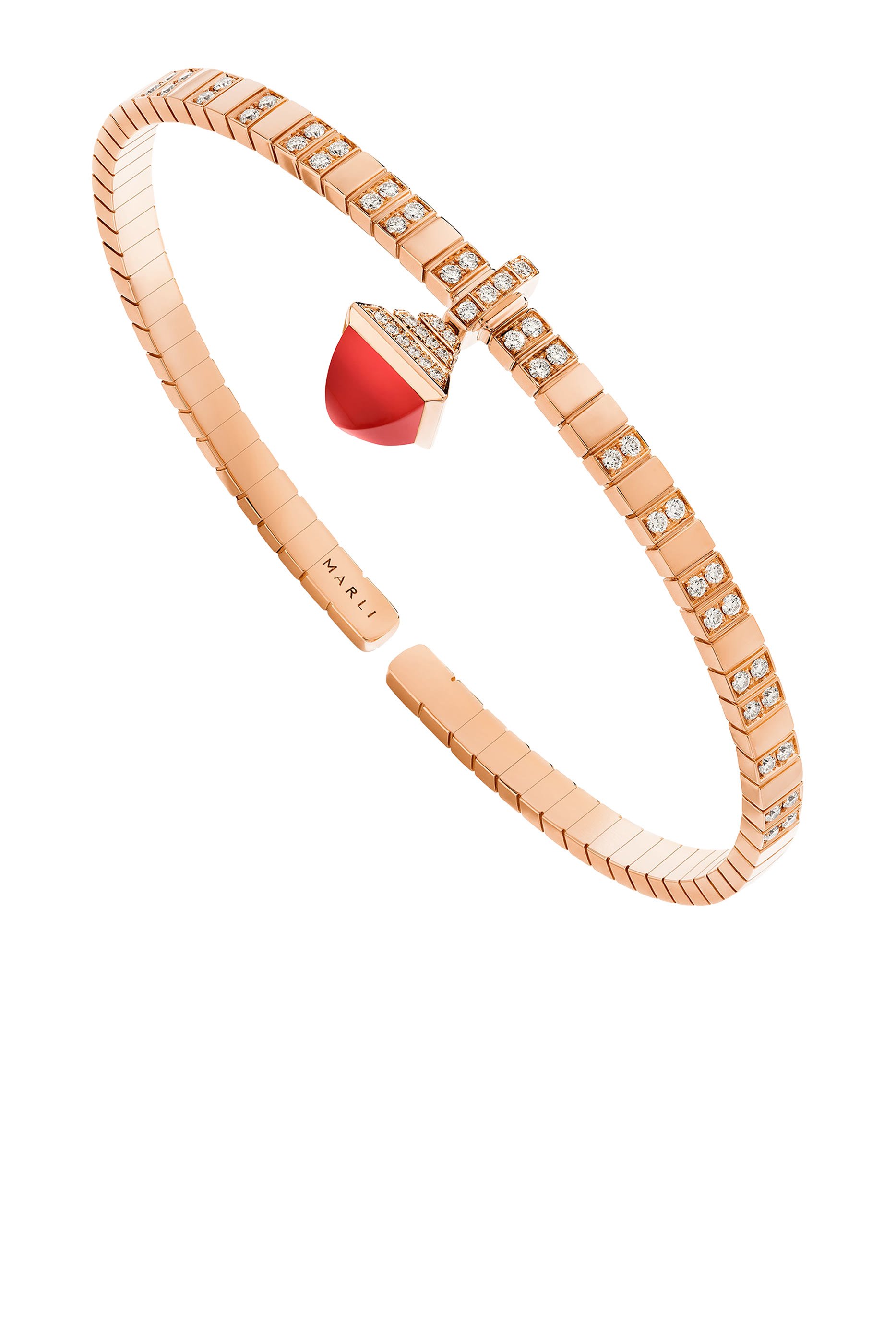 Cleo Charm Bracelet, 18k Rose Gold & Agate, Diamonds