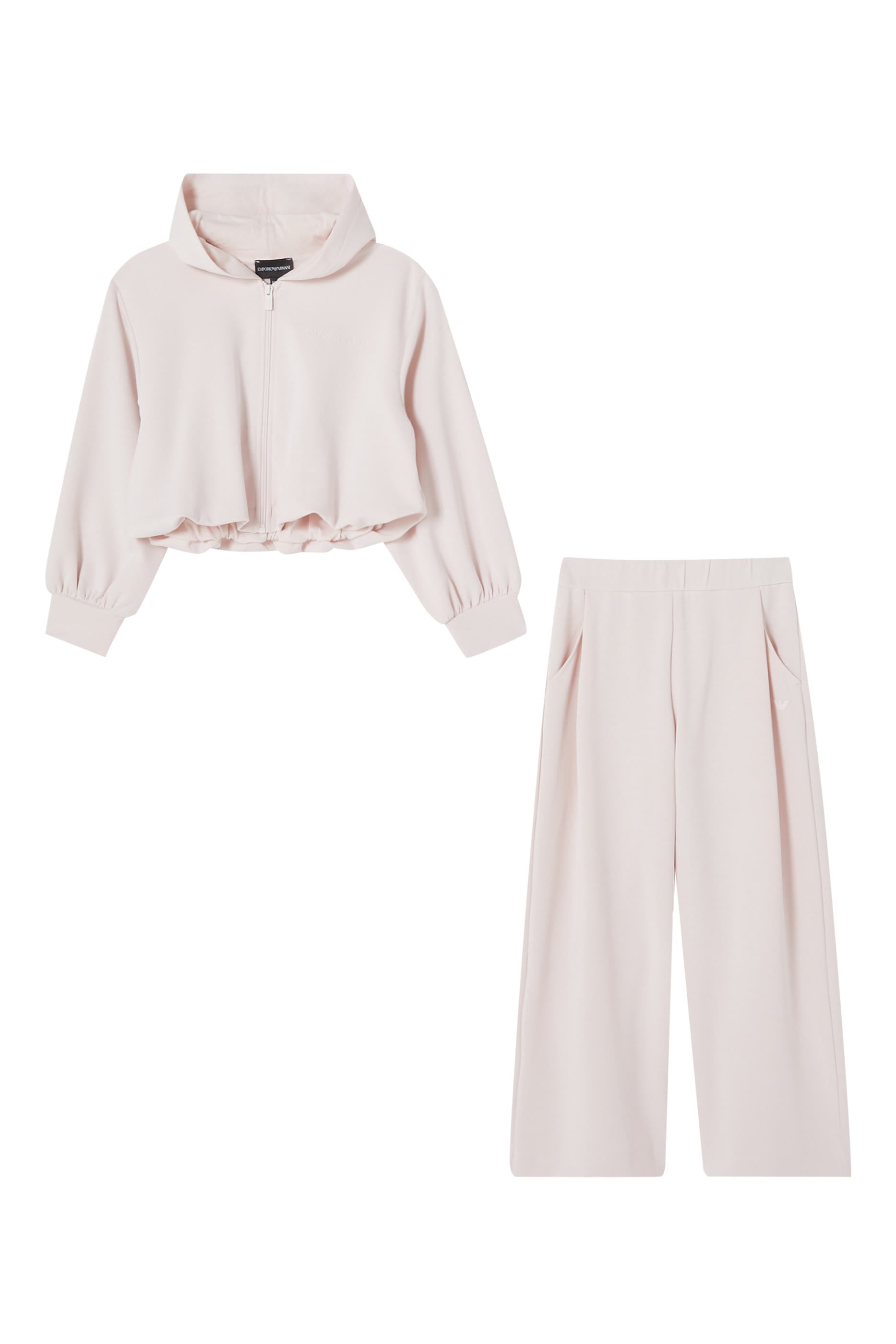 Kids  Jersey Tracksuit with Full-Zip Hoodie & Wide-Leg Pants 