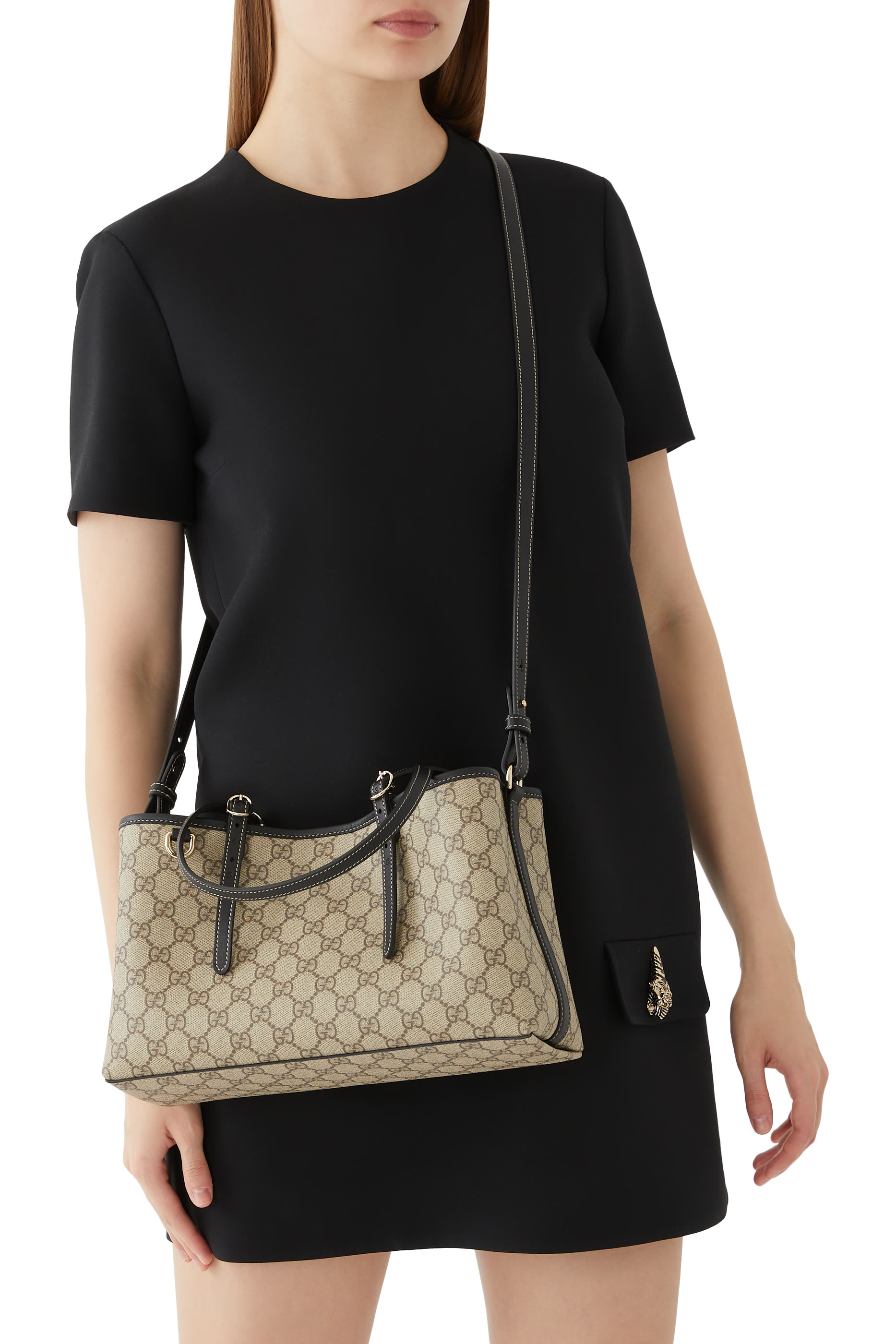 GG Emblem Small Tote Bag