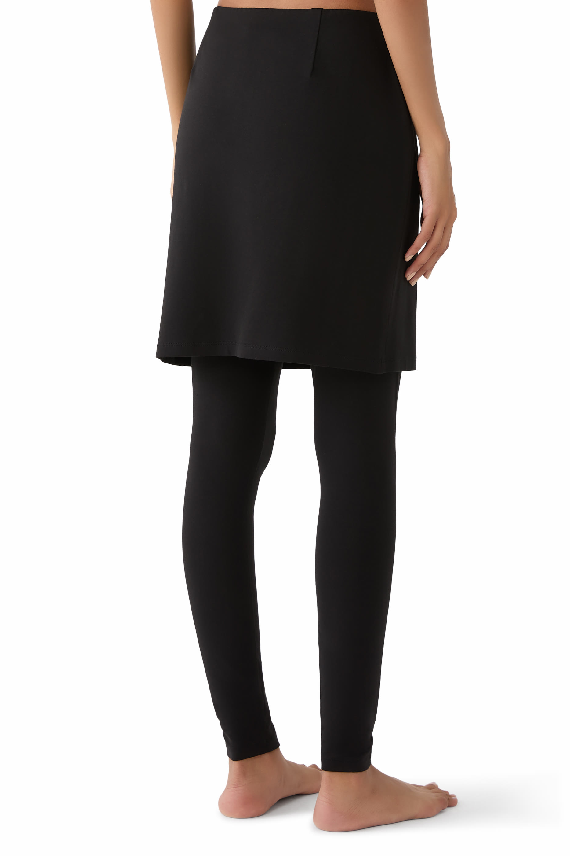 Stretch Jersey Knit Skirted Leggings