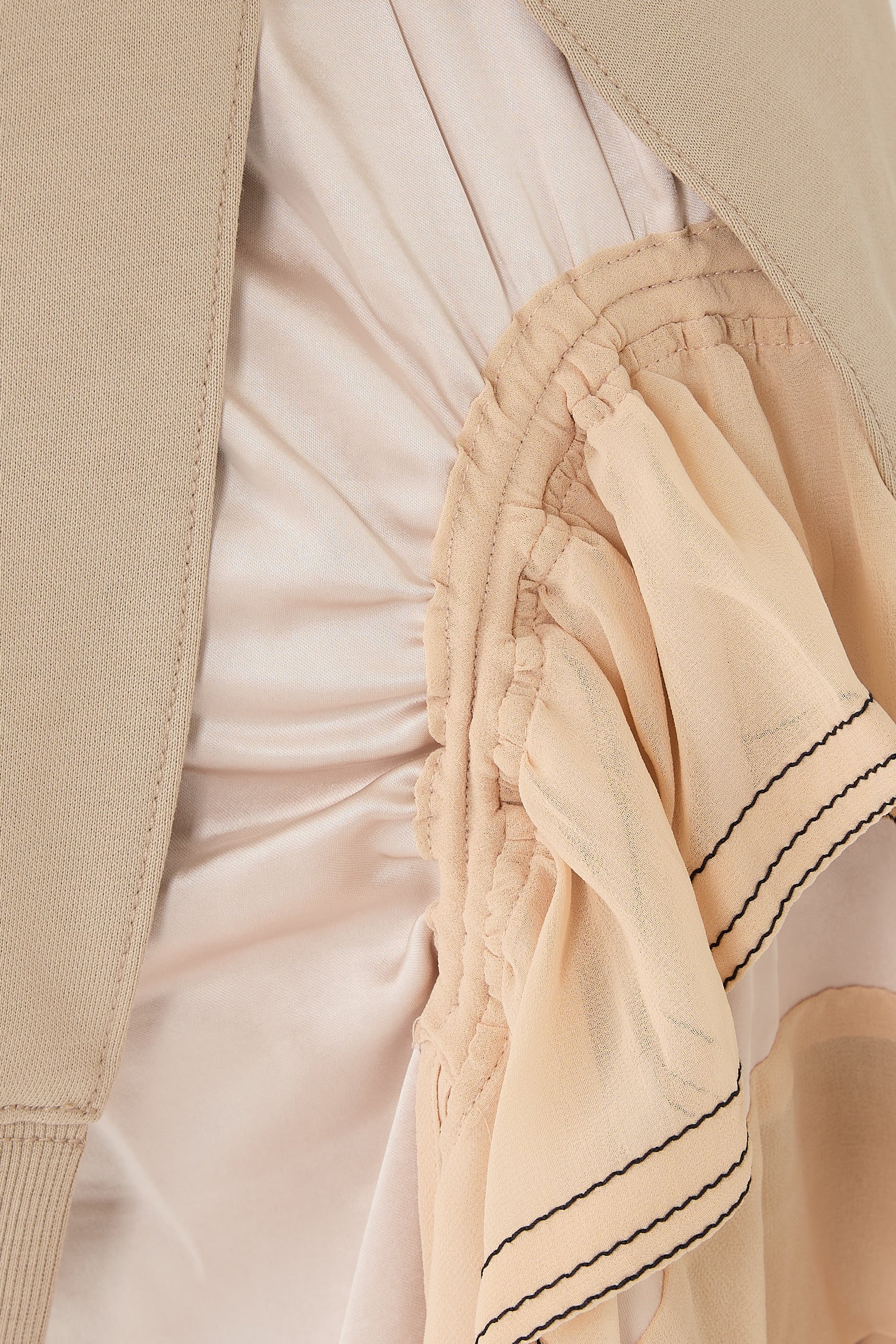 Hoodie Combo Dress with Satin Skirt