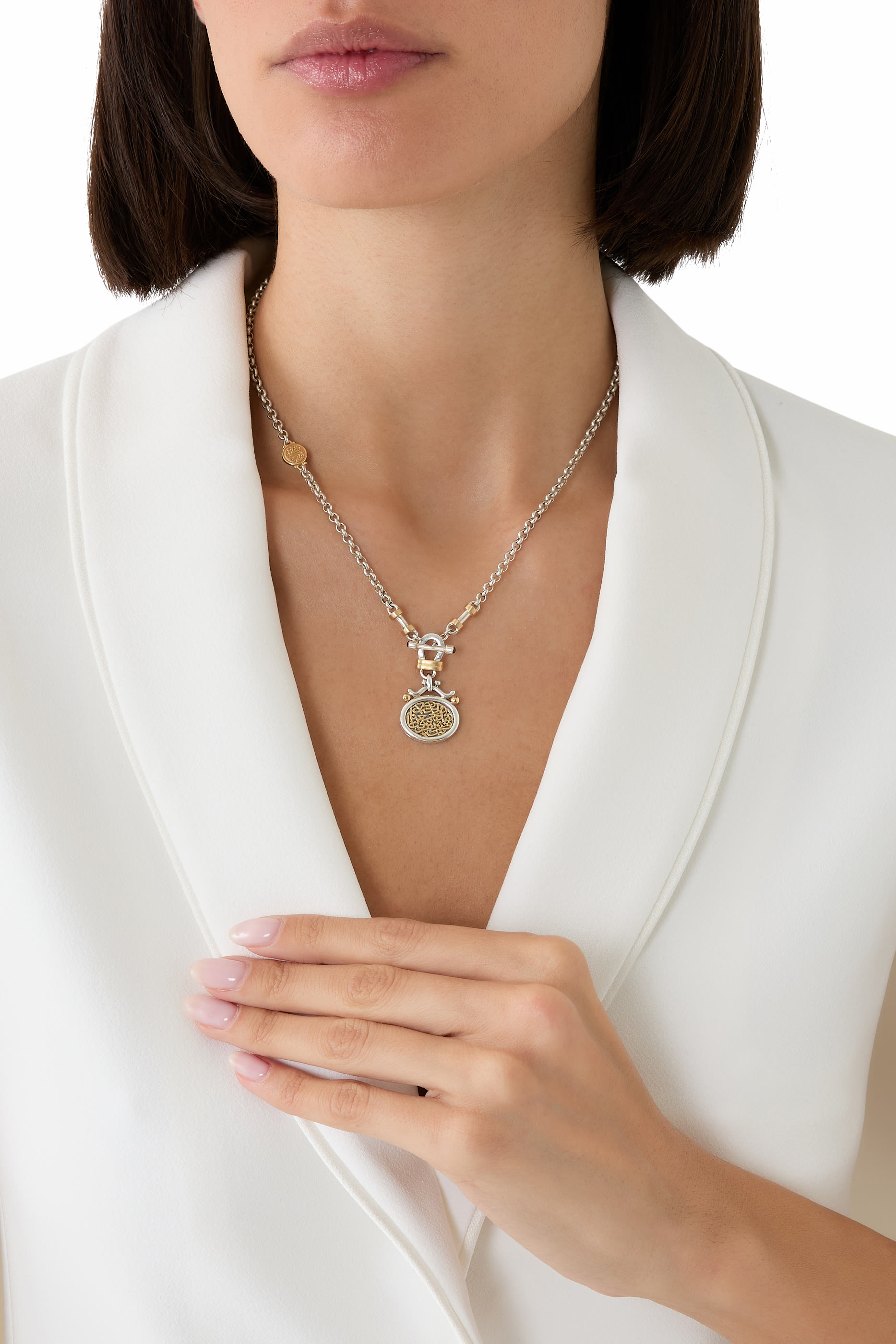 Garnet Love T-Lock Necklace