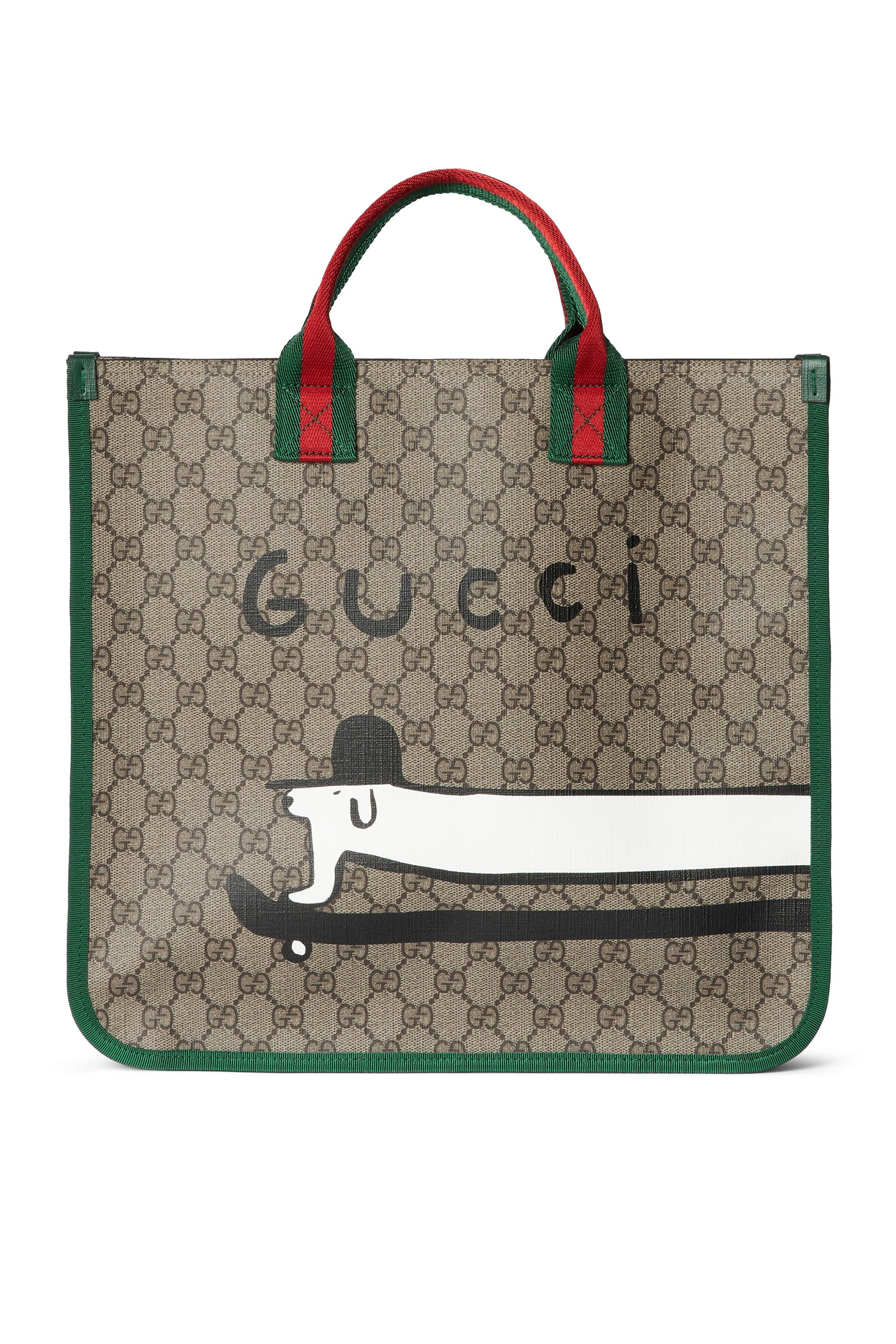 Kids Dog-Print GG Tote Bag