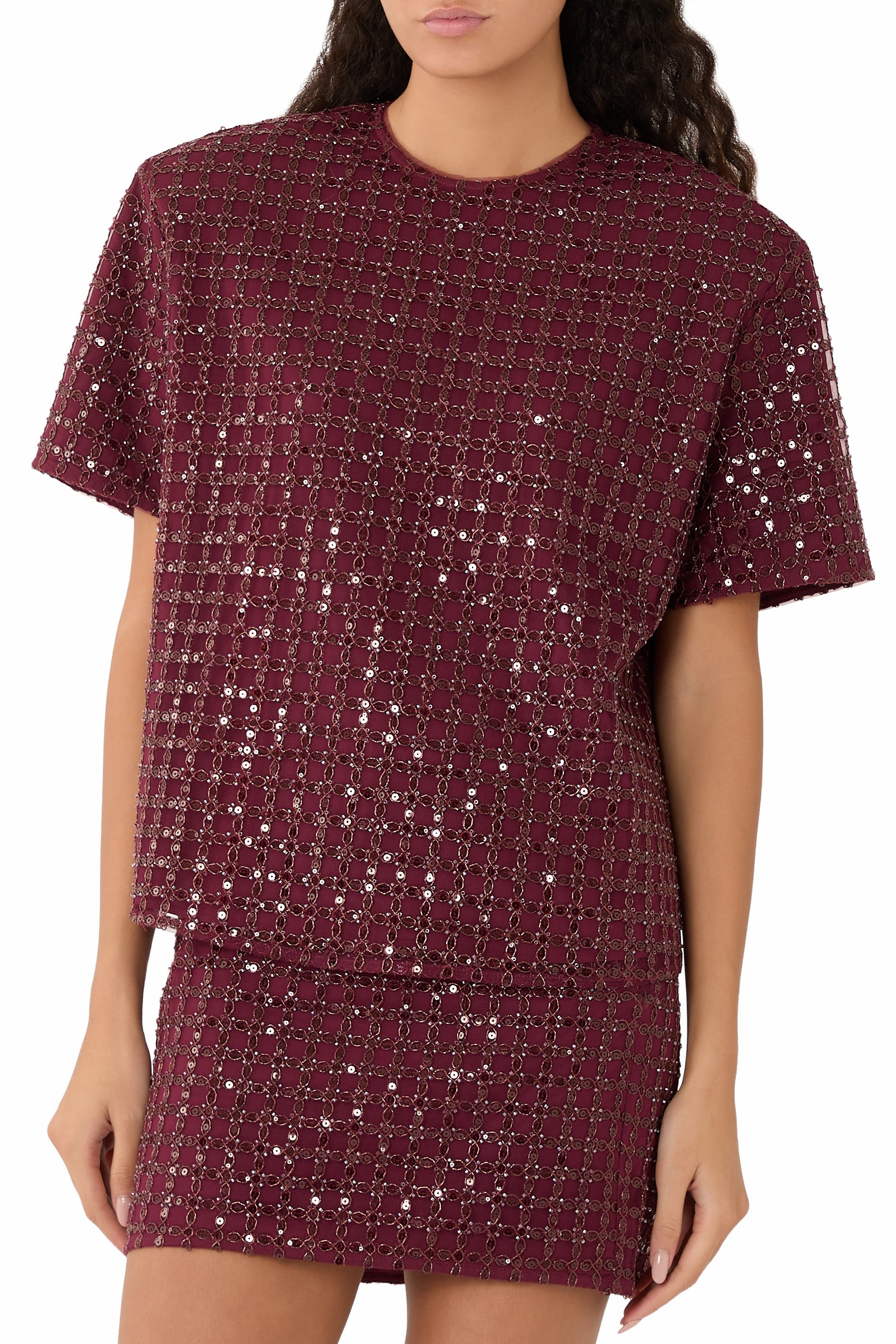 Beaded Oversized Top