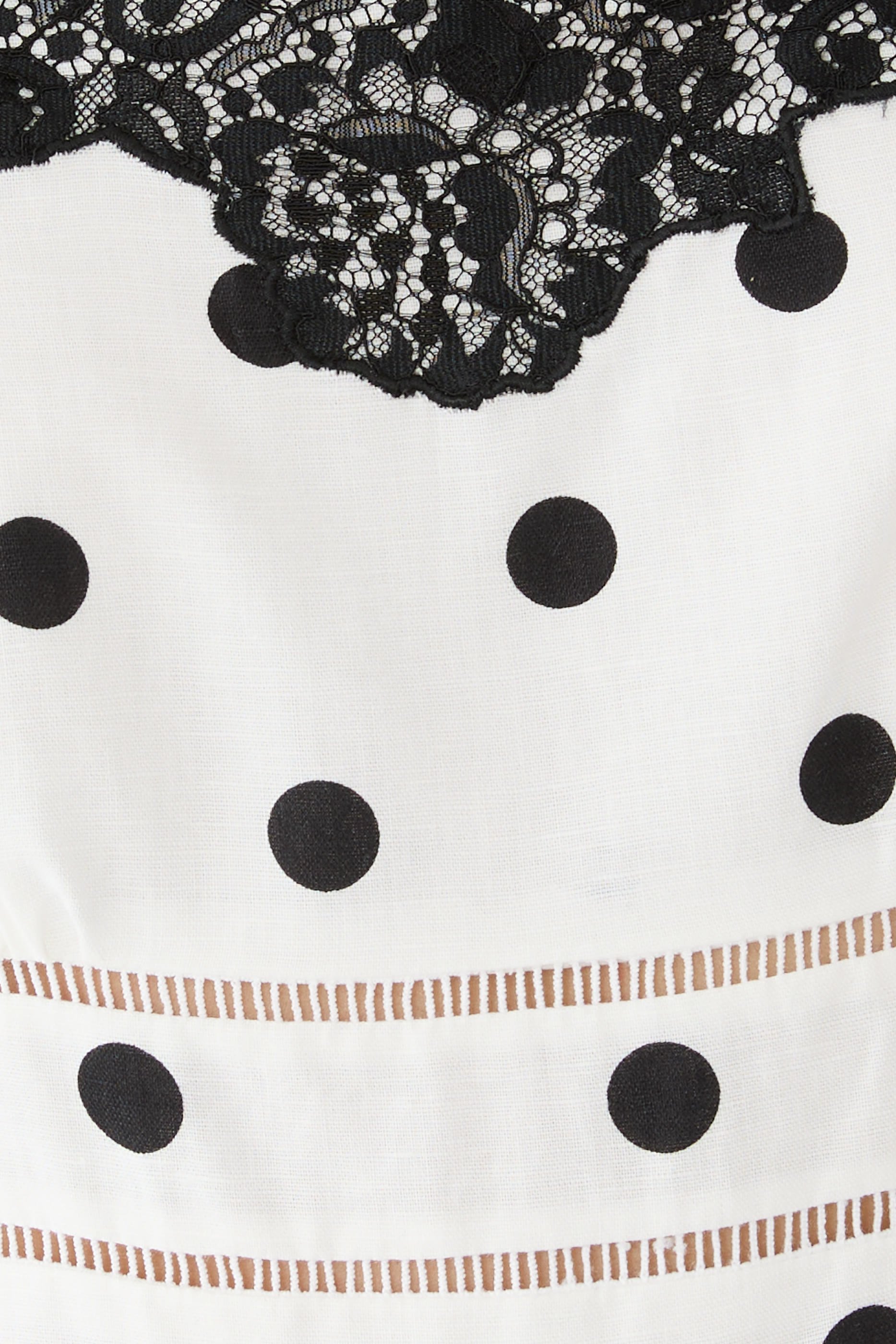  Polka Dot Linen Midi Dress 