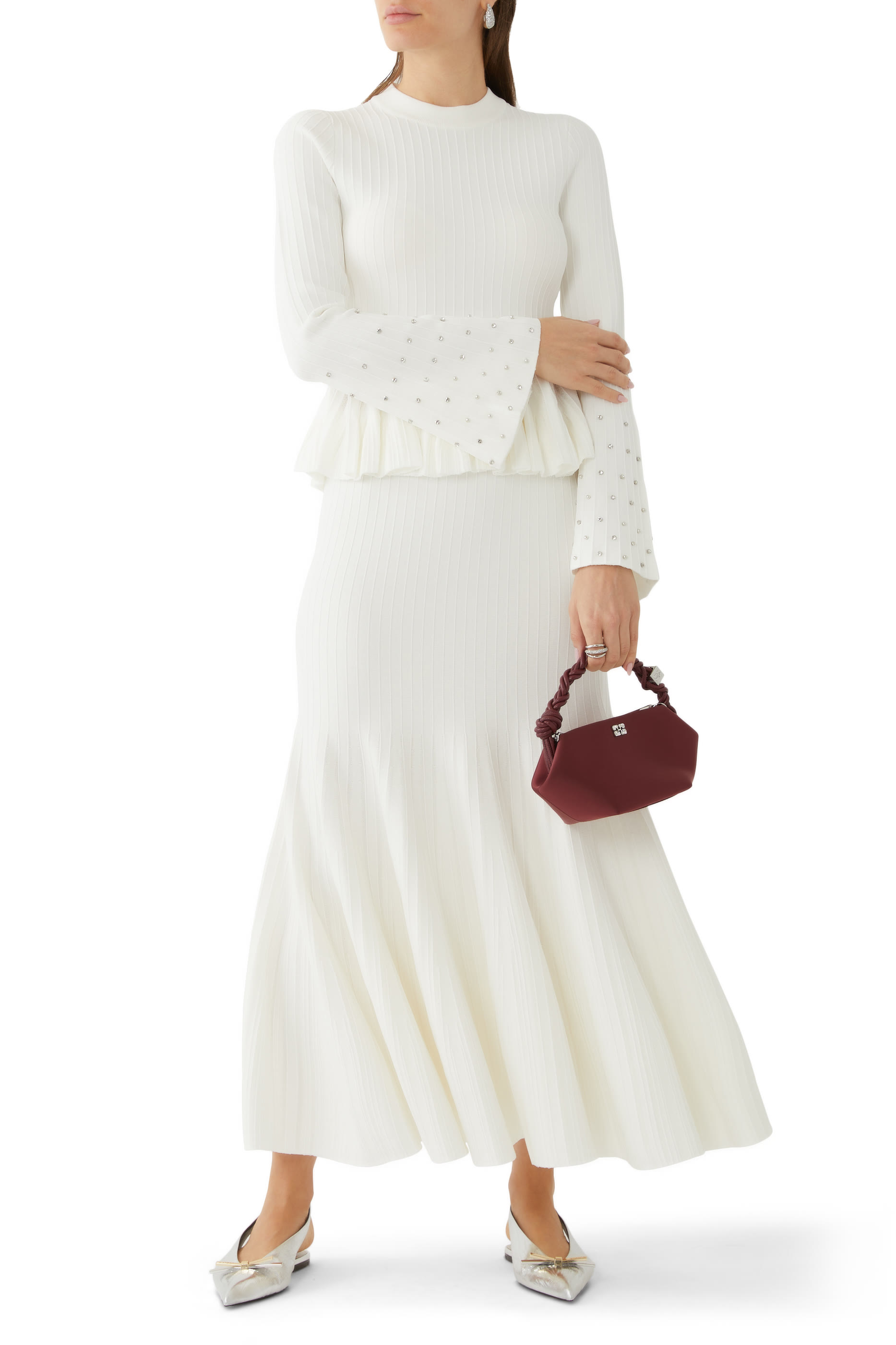 Sirena Bell Pleated Knitted Top