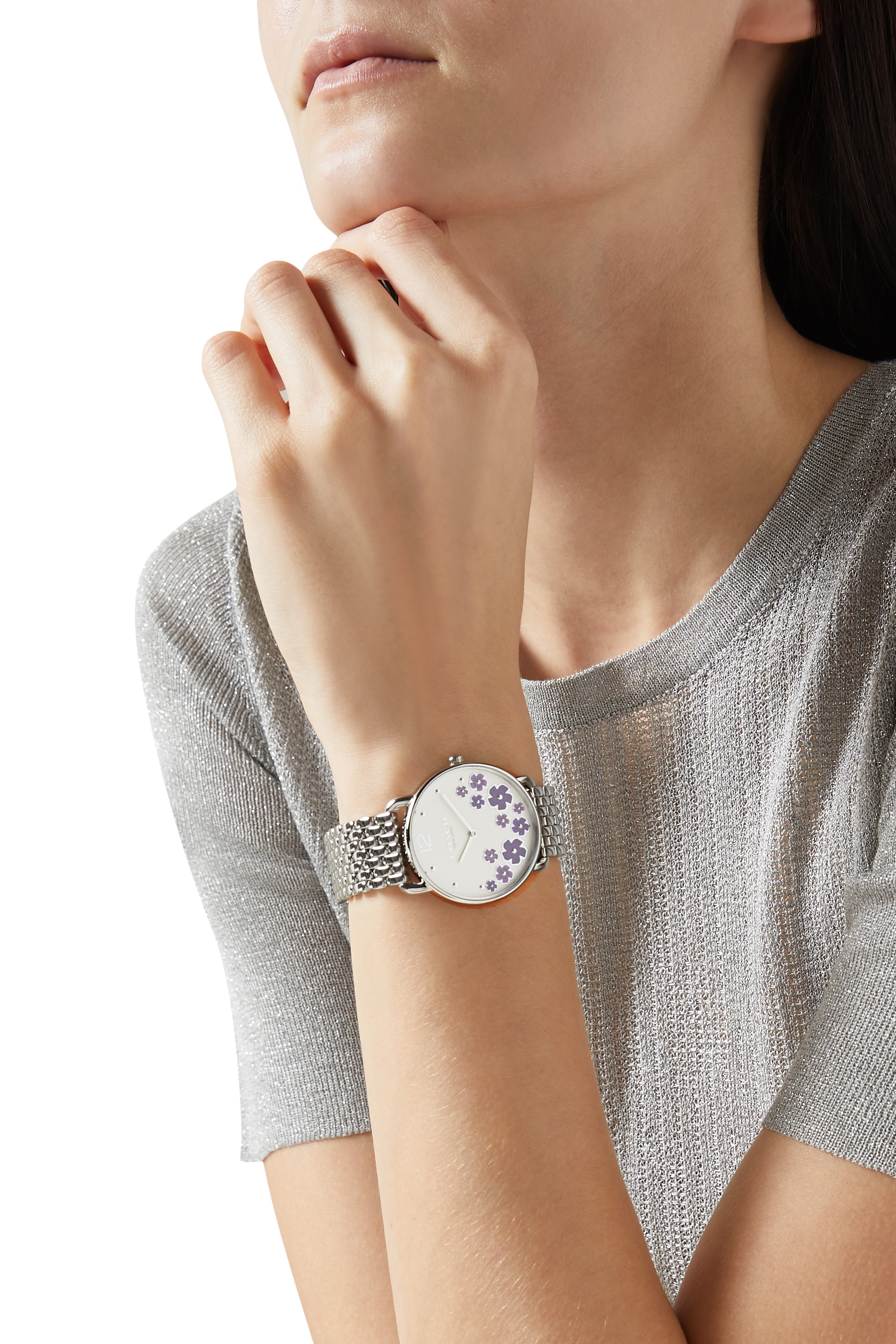Elliot Quartz Purple Flower Watch