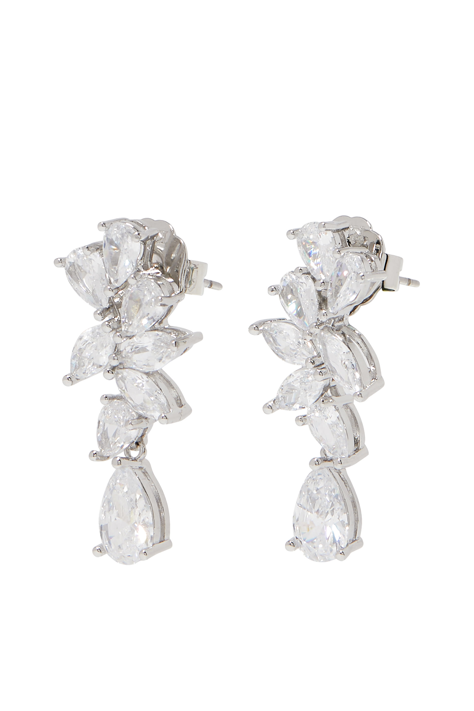 Pear Marquis Drop Cluster Earrings