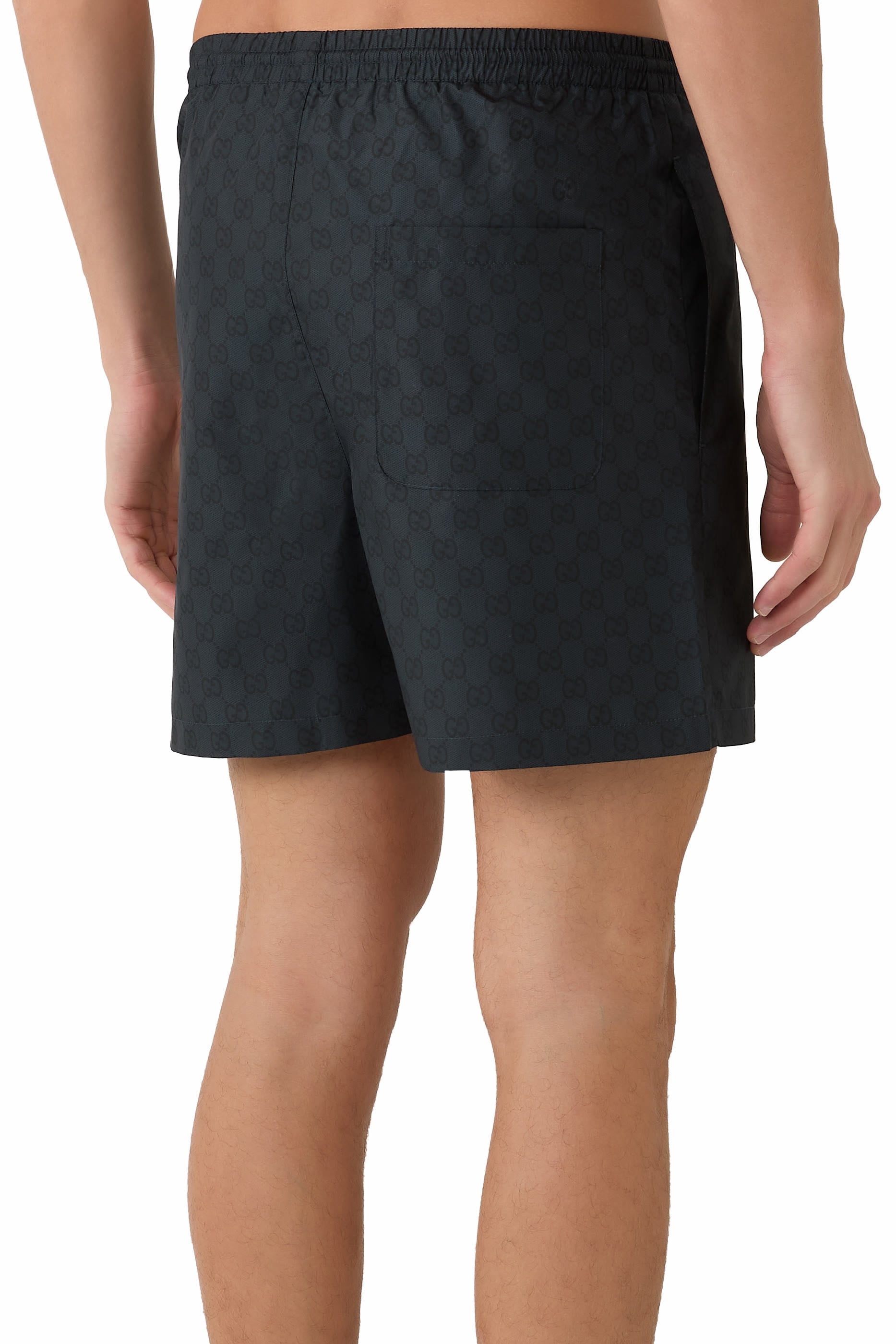 Printed Polyester Poplin Swim Shorts 