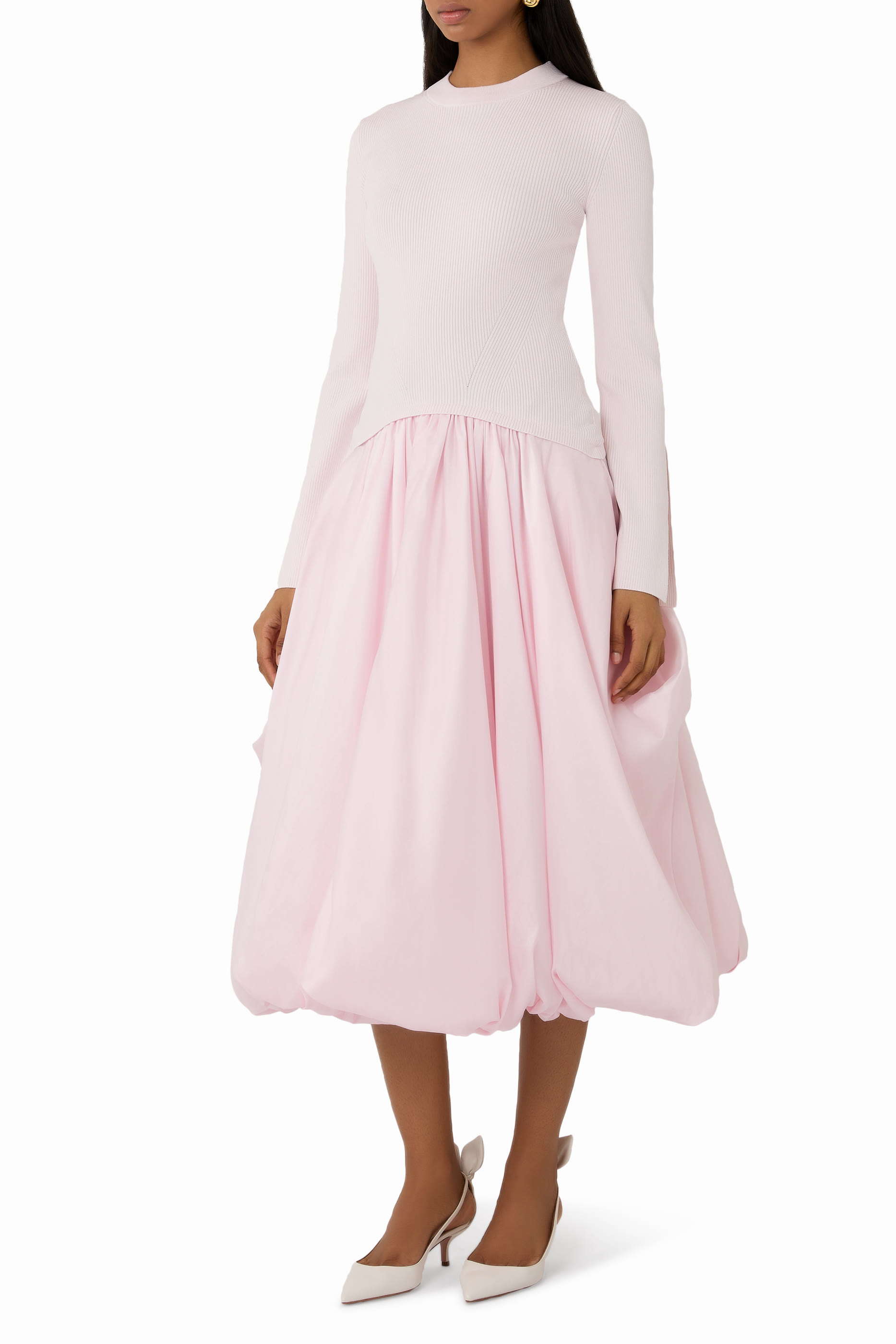 Kenlie Taffeta Knit Midi Dress 