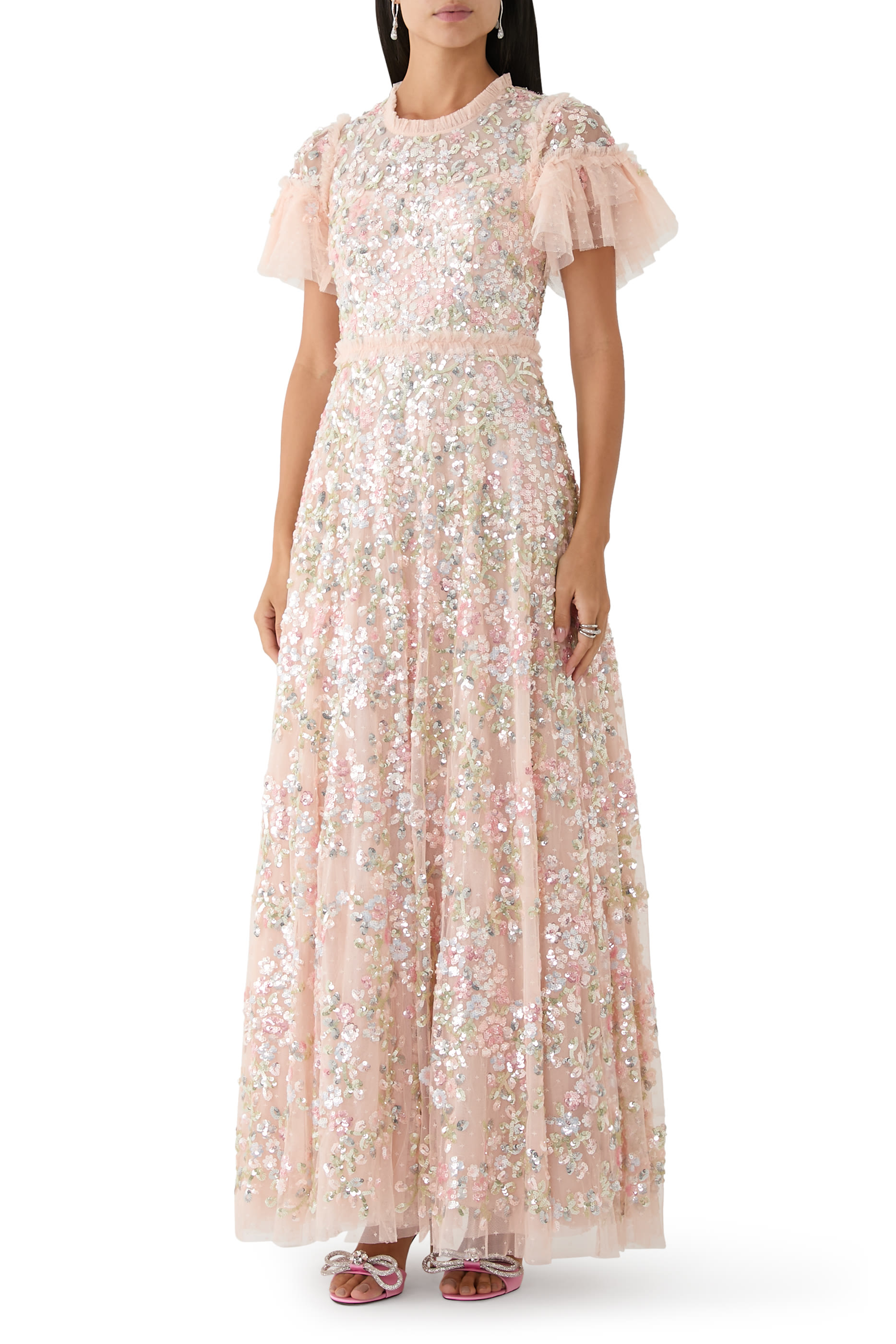 Dream Garland Gloss Round Neck Gown