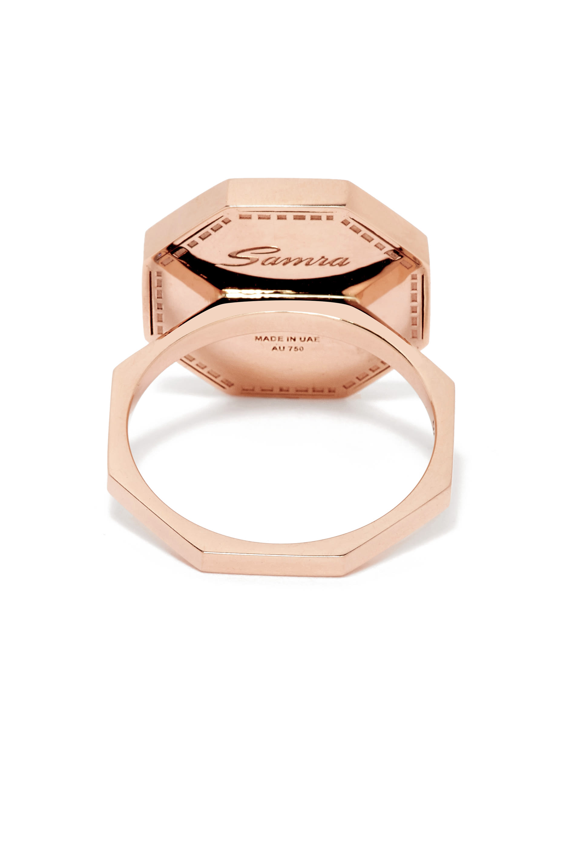 Classic Turath Ring, 18k Pink Gold & Mother-of-Pearl, Diamonds