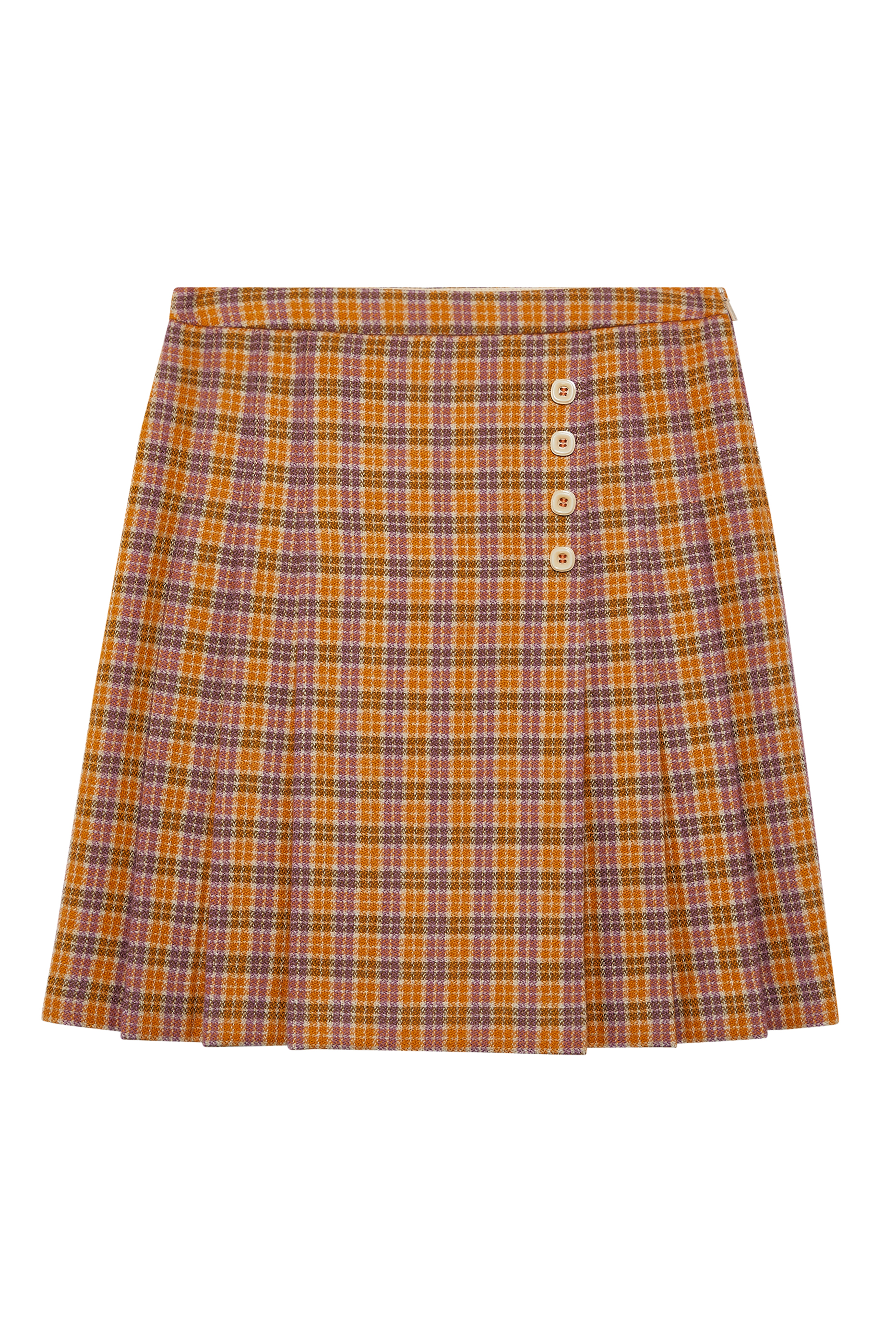 Check Wool Skirt