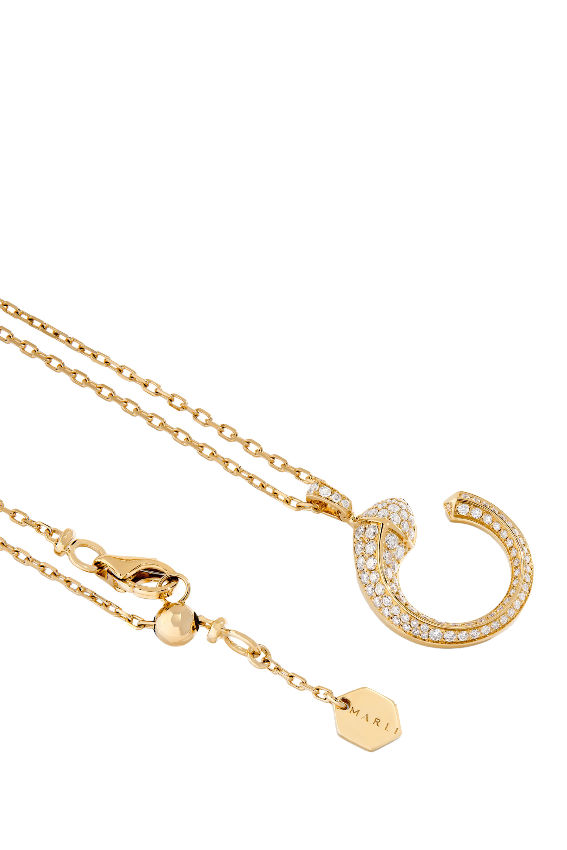 Cleo Venus Full Diamond Pendant, 18k Yellow Gold & Diamonds