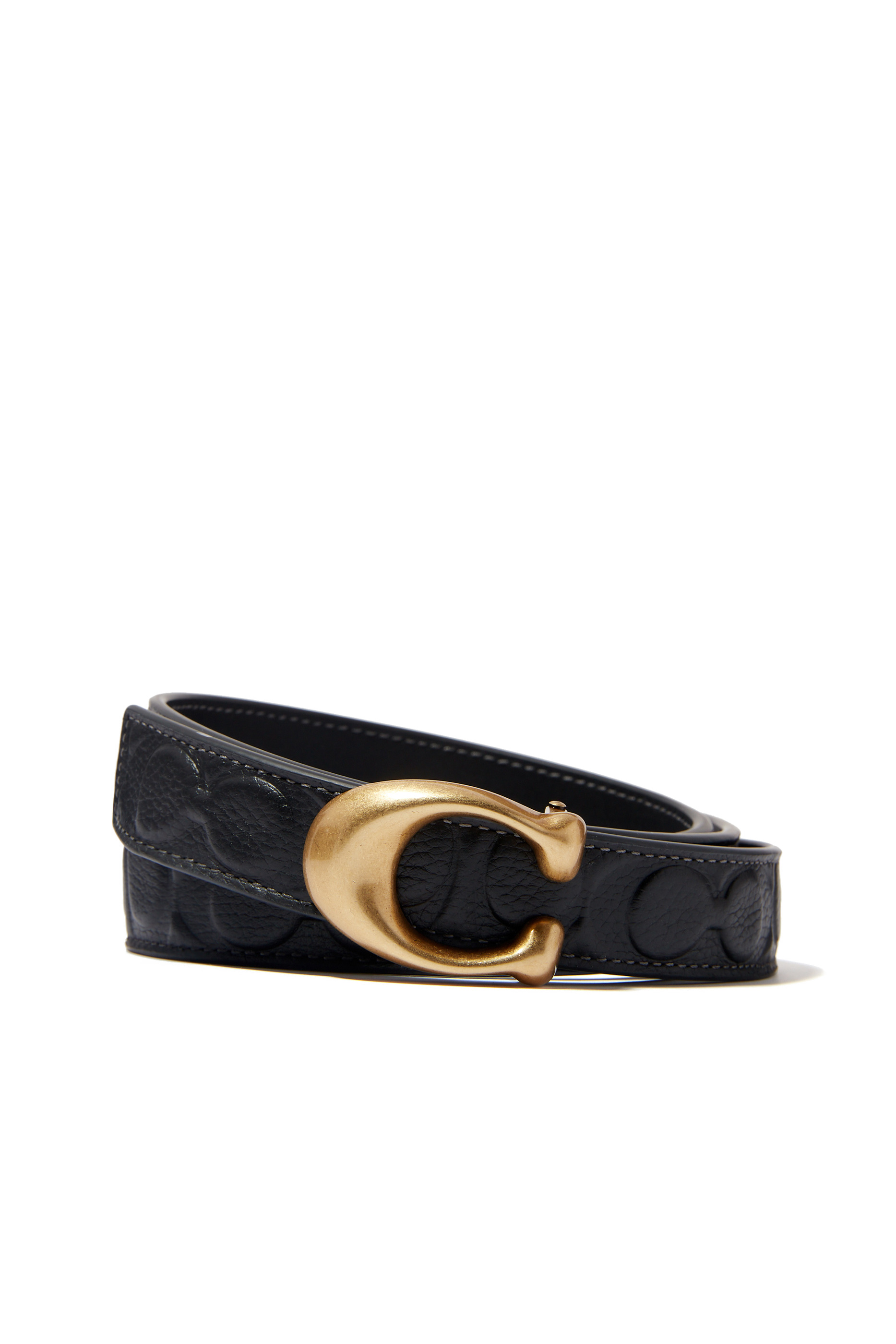 Sculpted Signature Buckle Cut-To-Size Reversible Belt
