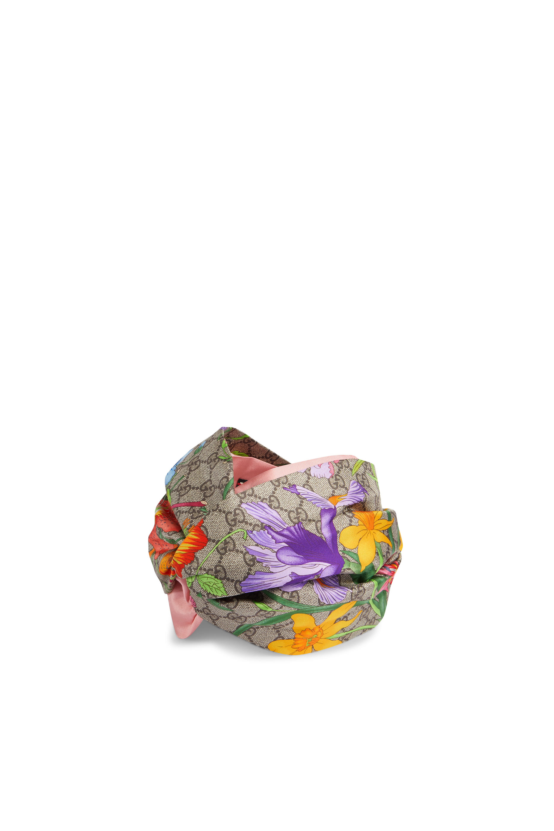 GG Flora Print Silk Headband
