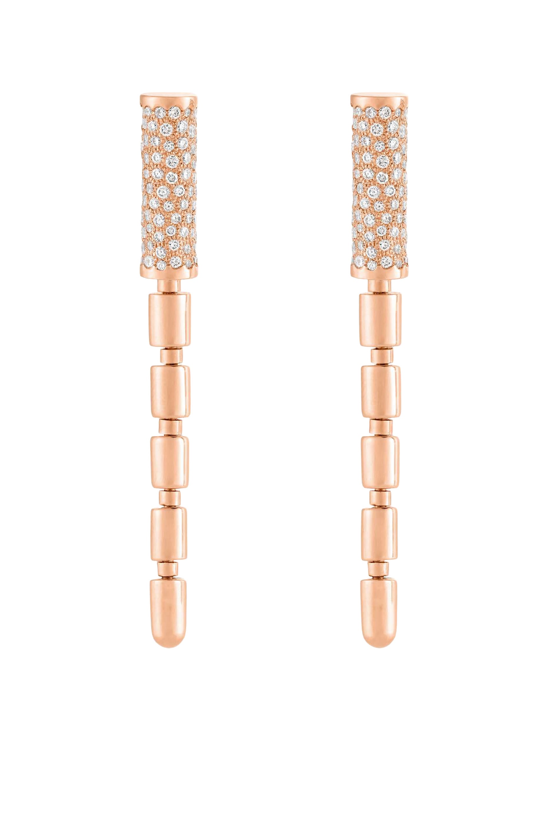 Iteru Earrings, 18k Rose Gold & Diamonds
