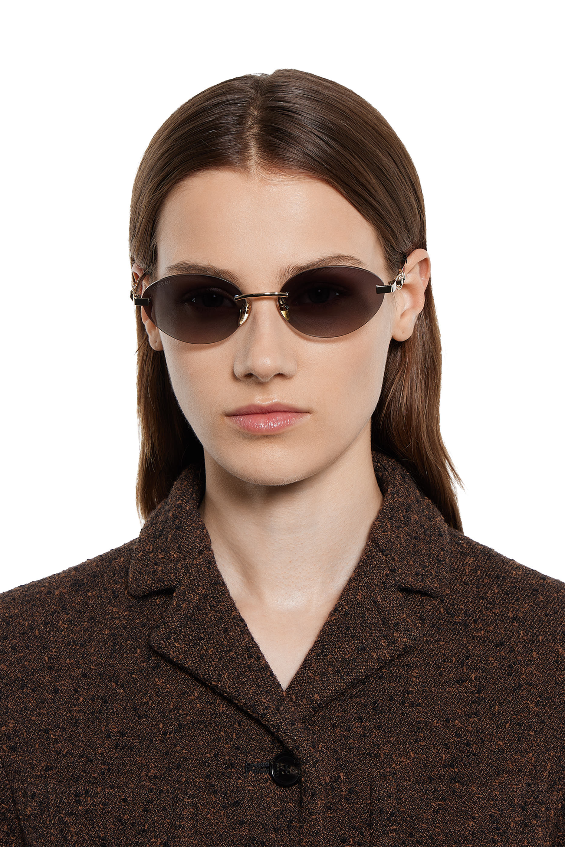  Frameless Oval Sunglasses 