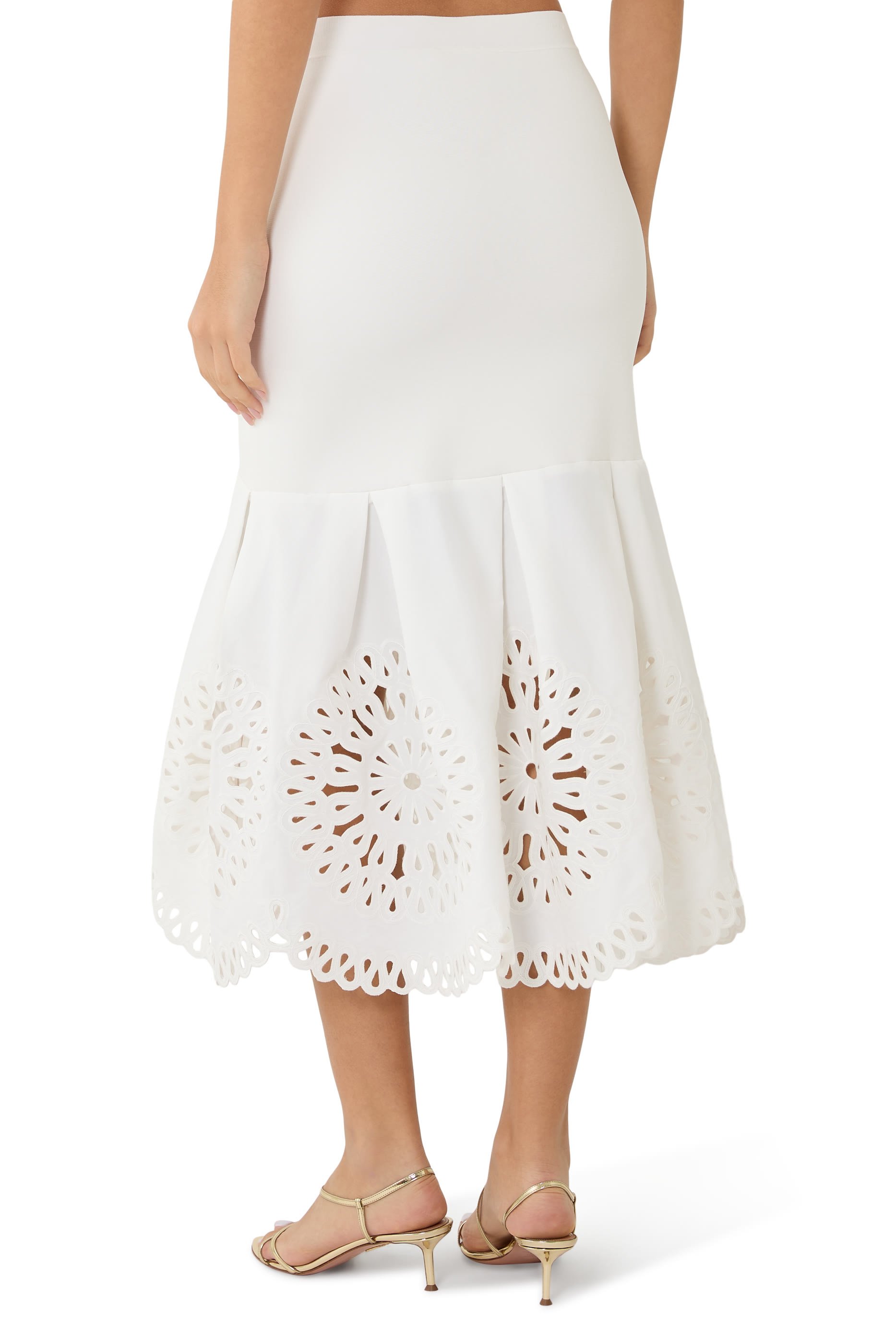 Eveletta Embroidered Knit Midi Skirt
