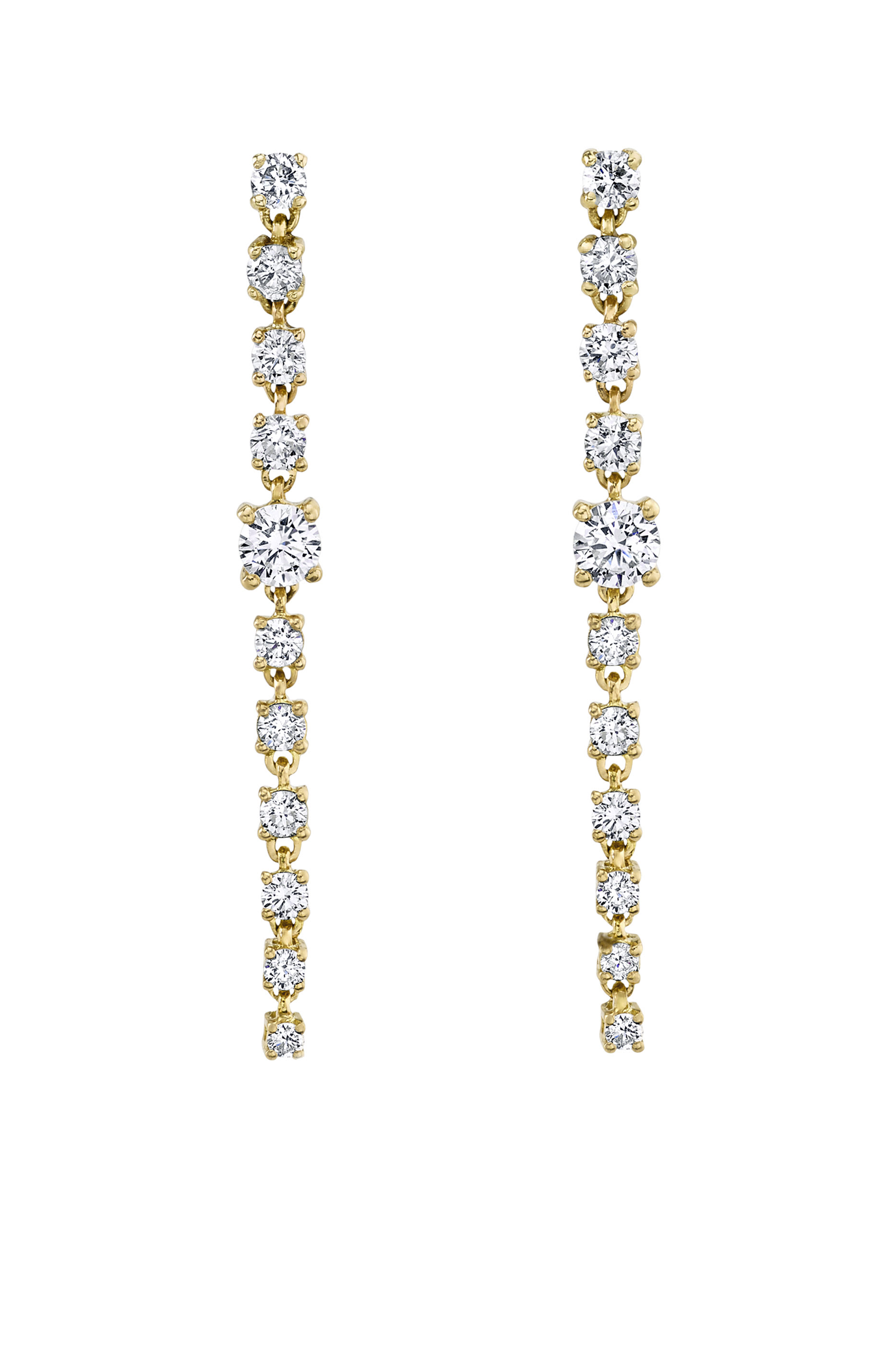 Short Diamond Rope Earrings, 18k Yellow Gold & Diamonds