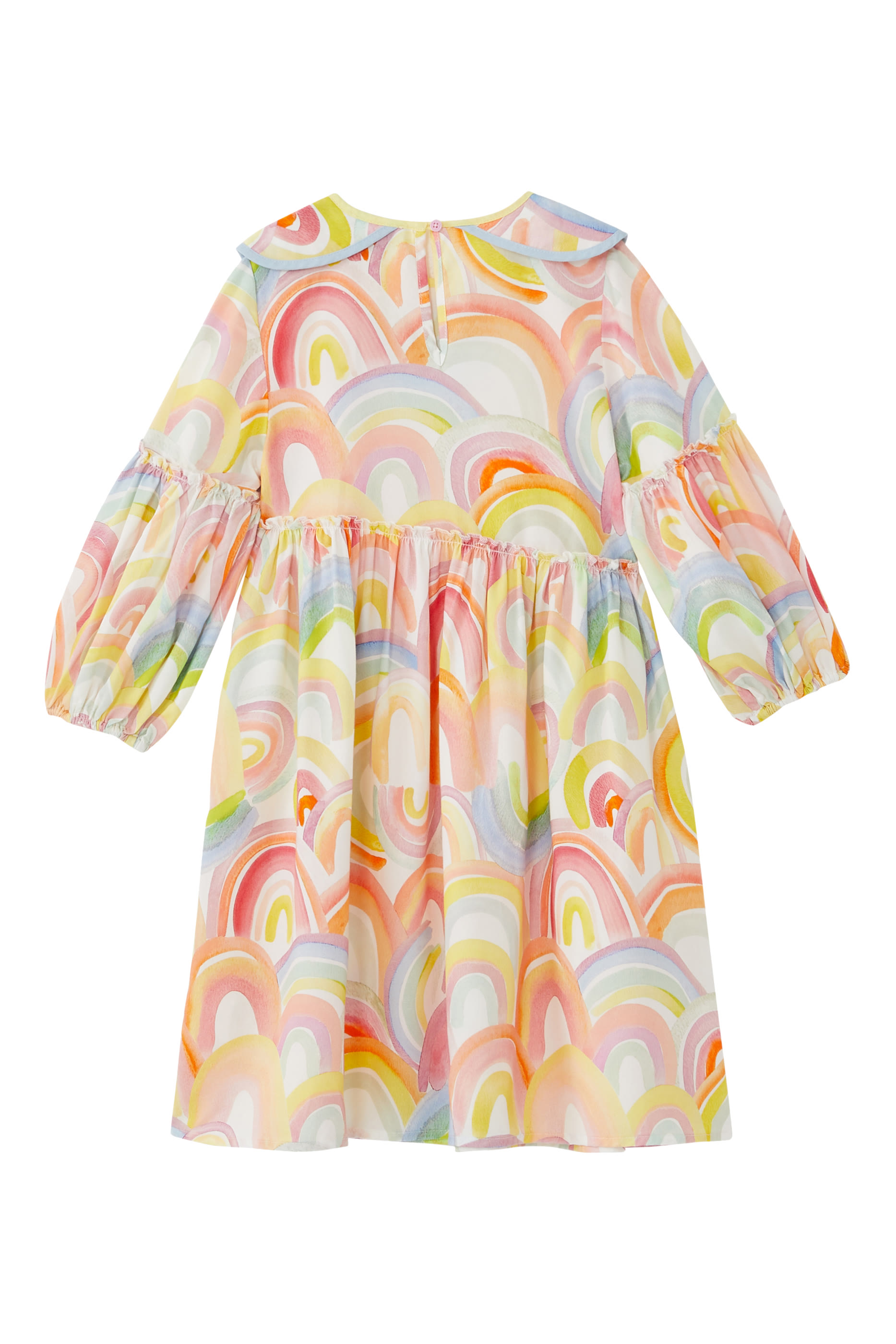 Kids Rainbow Printed Asymmetric Dress