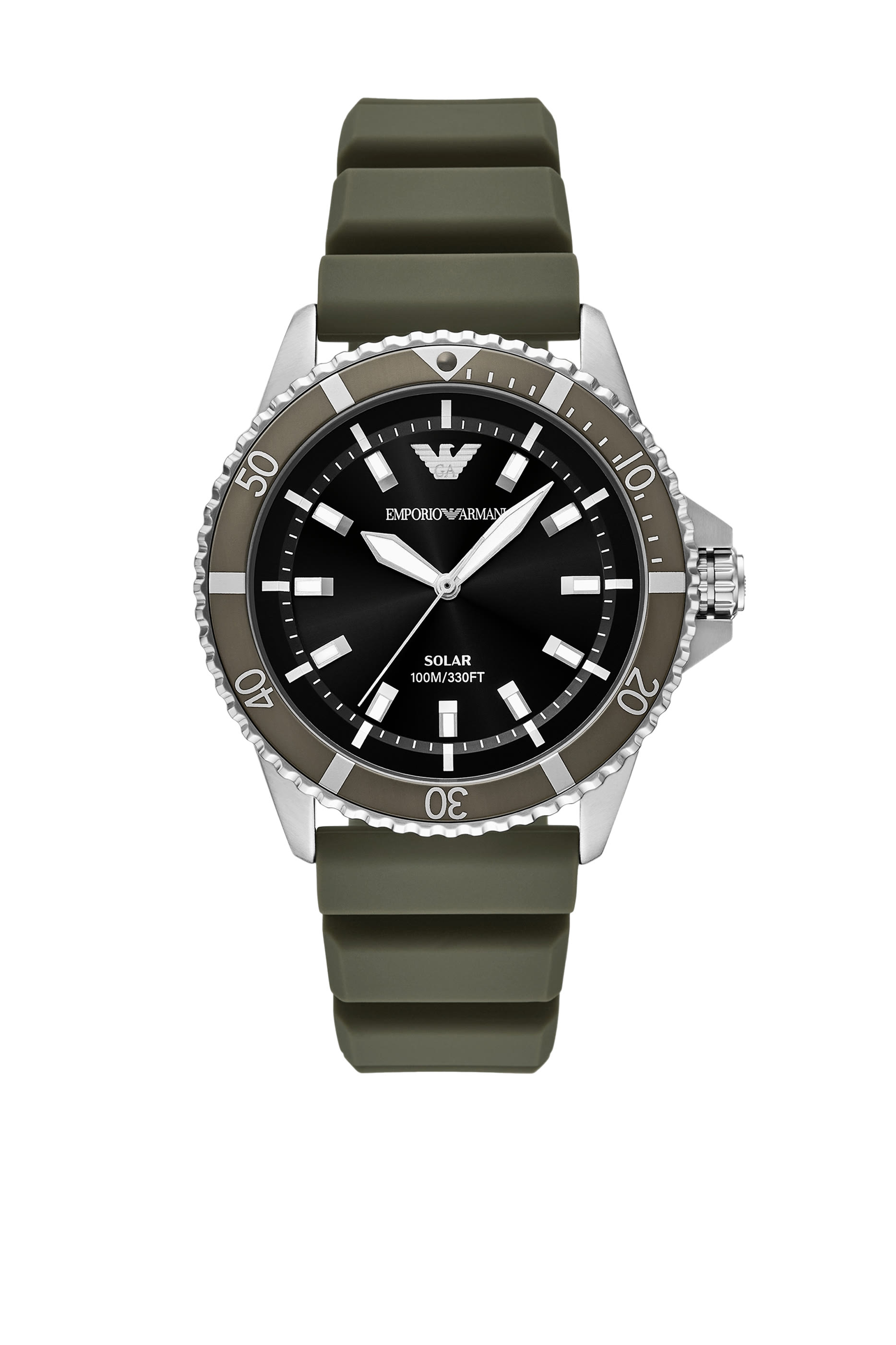  World Explorer Solar-Powered Three-Hand Silicone Watch