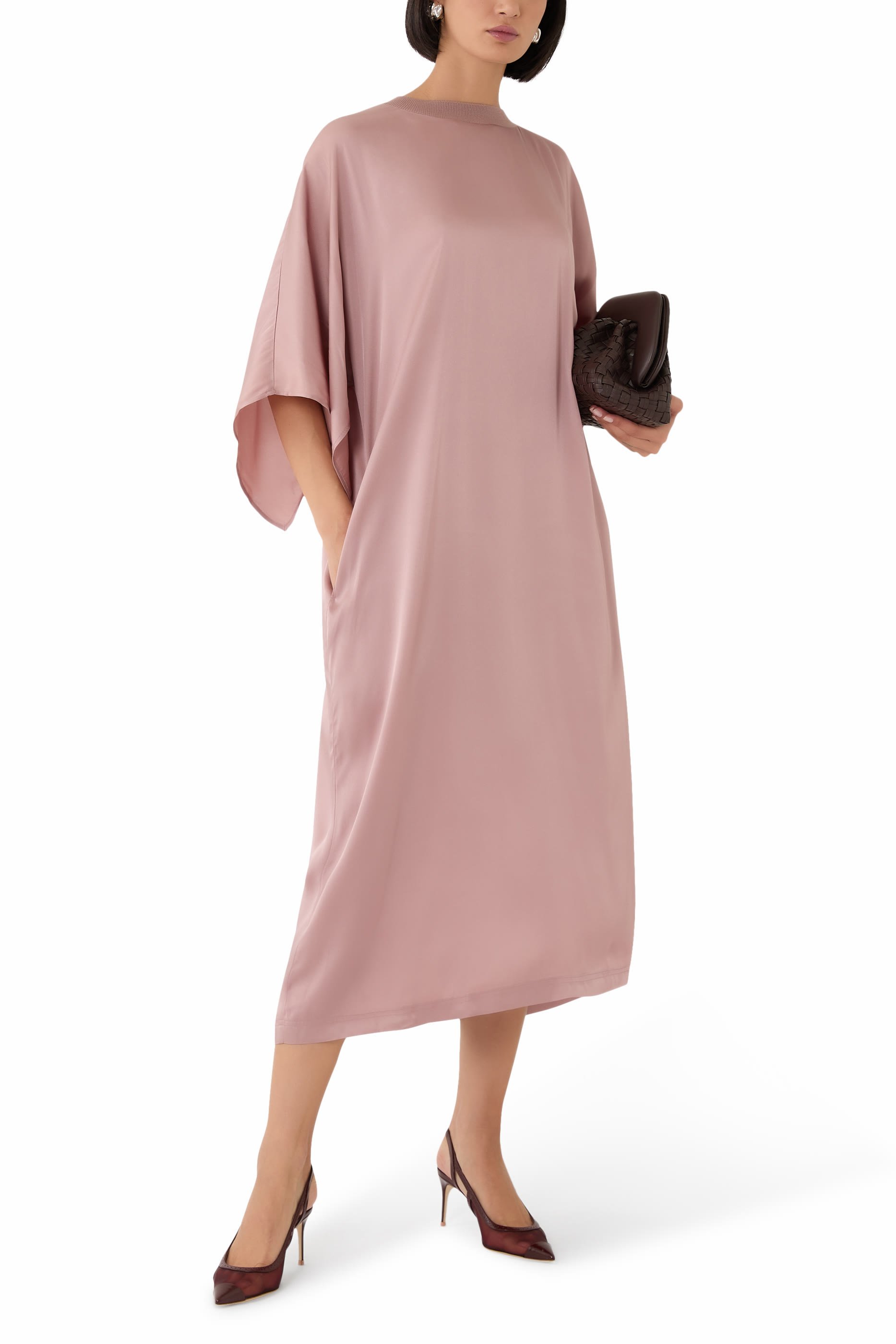 Satin Silk Midi Dress