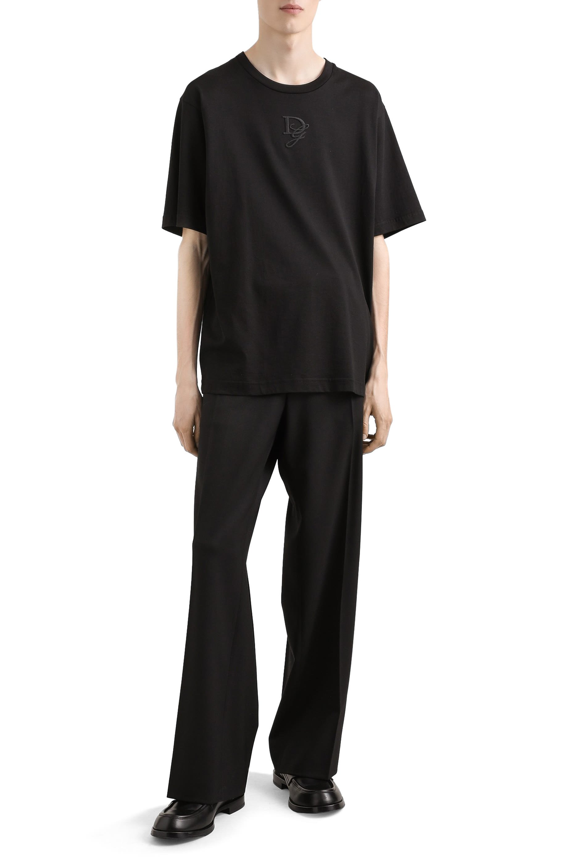 Cotton T-Shirt with Logo Embroidery