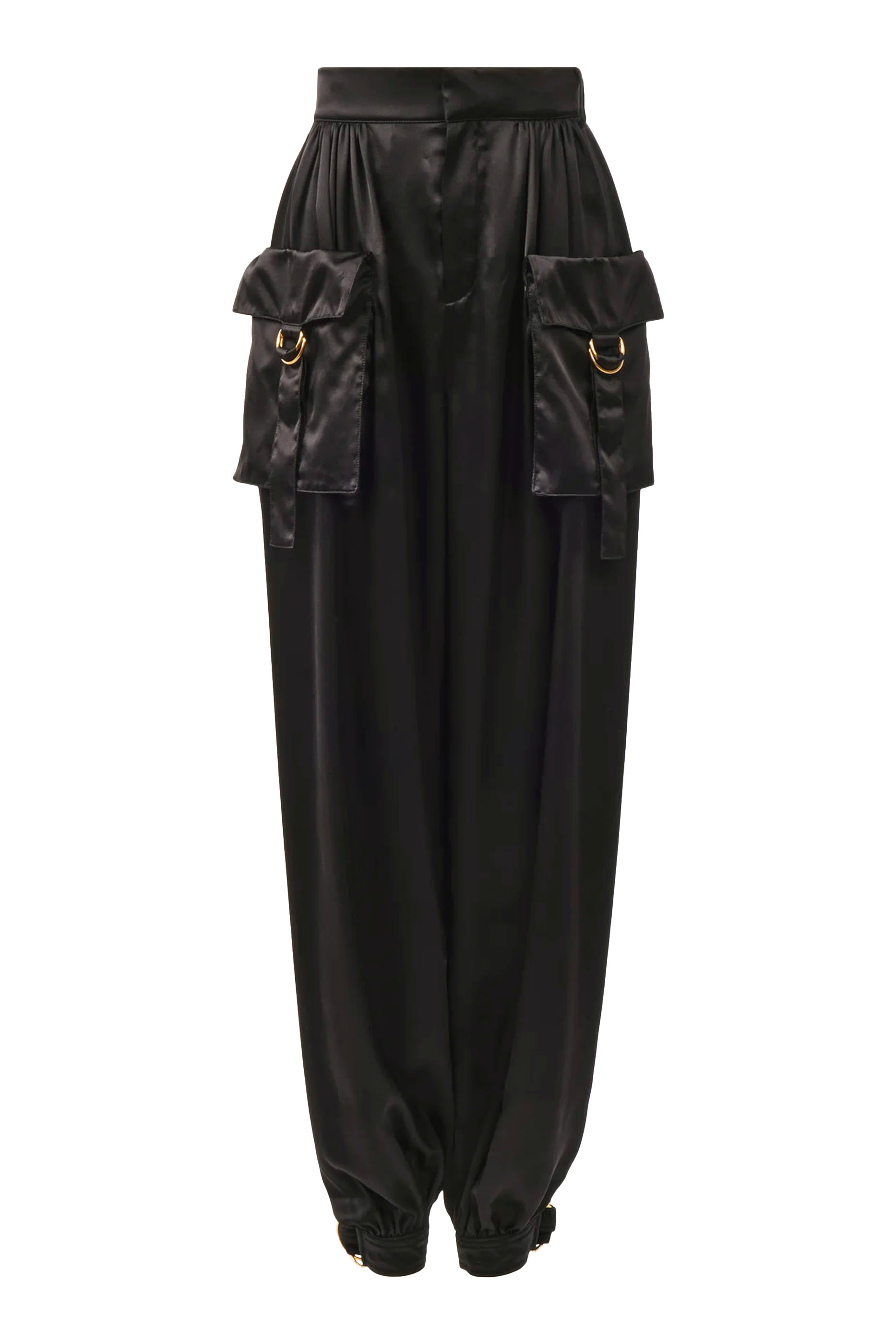 Fluid Silk Satin Cargo Pants
