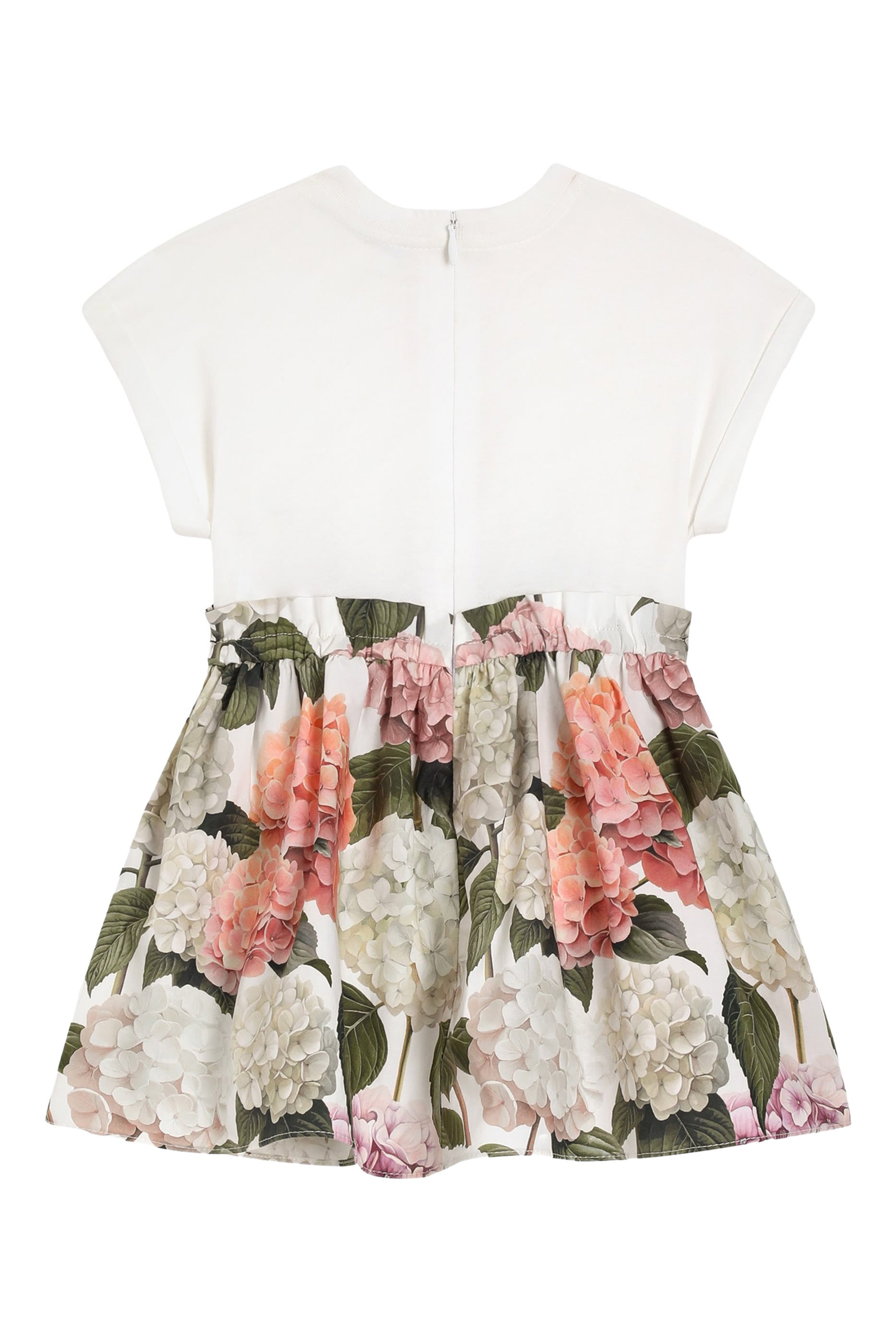 Kids Hydrangea-Print Jersey and Poplin Dress