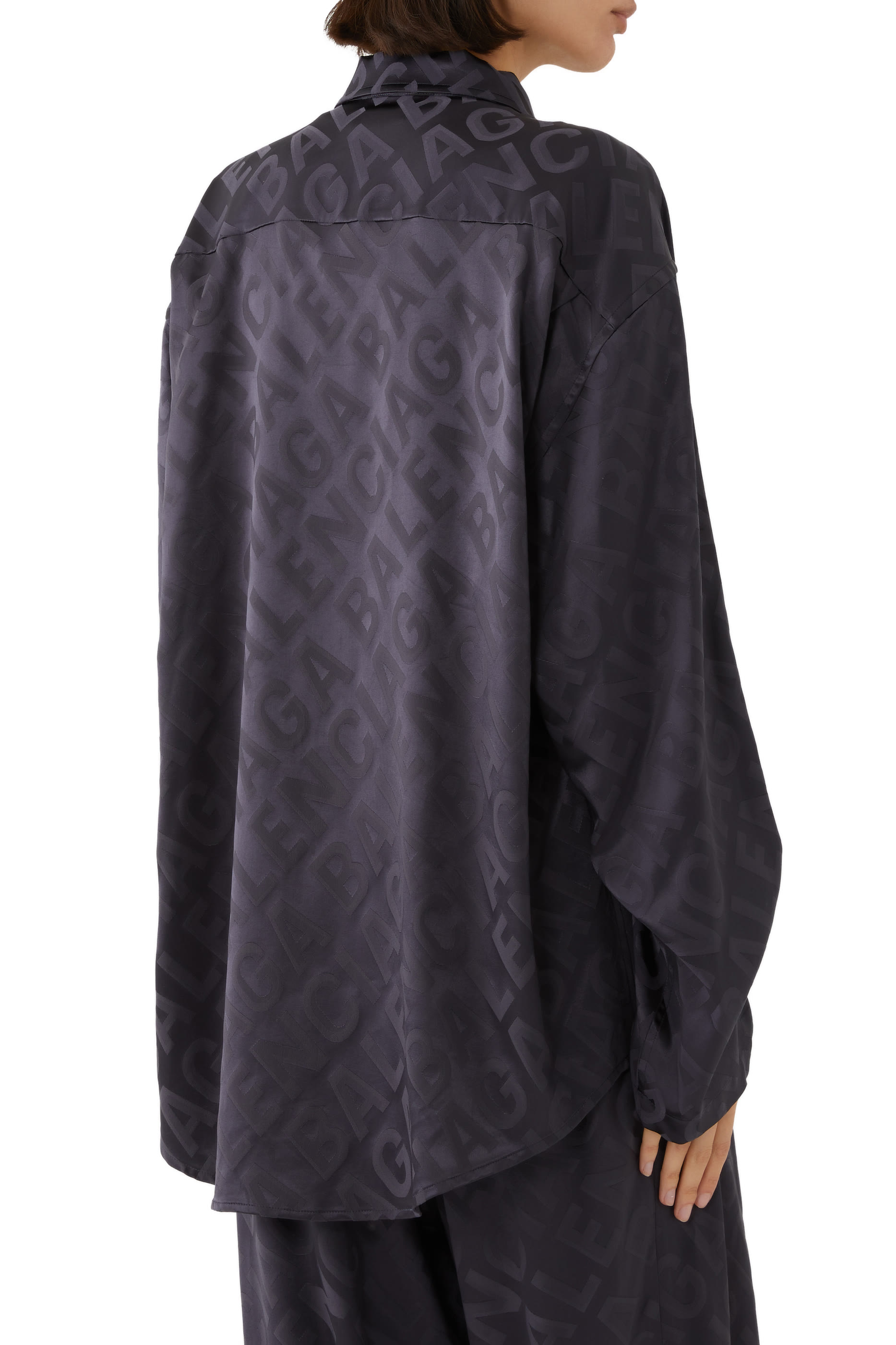 All-Over Logo Satin Shirt