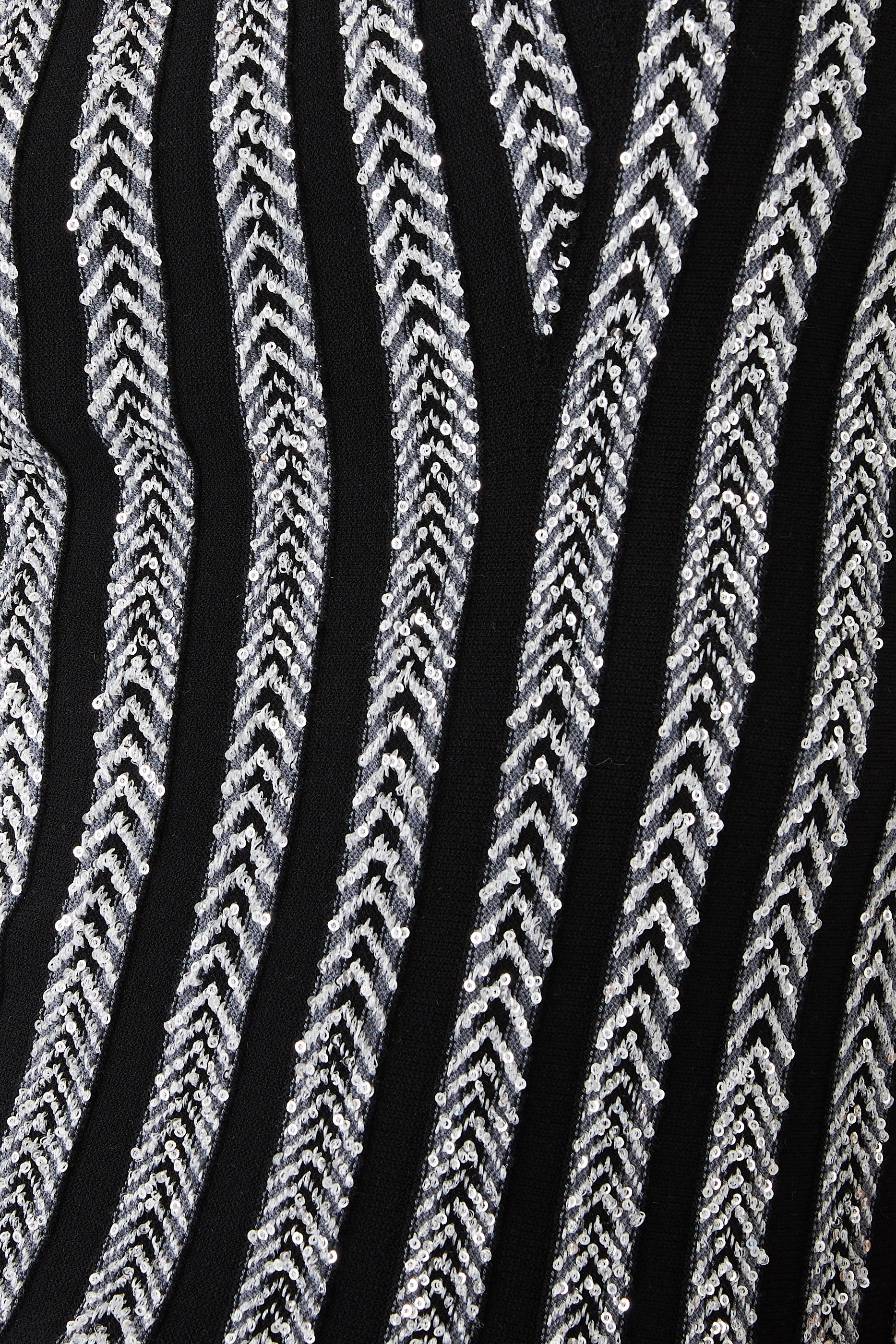 Solid Partialized Sequinned Knit Sleeveless Top