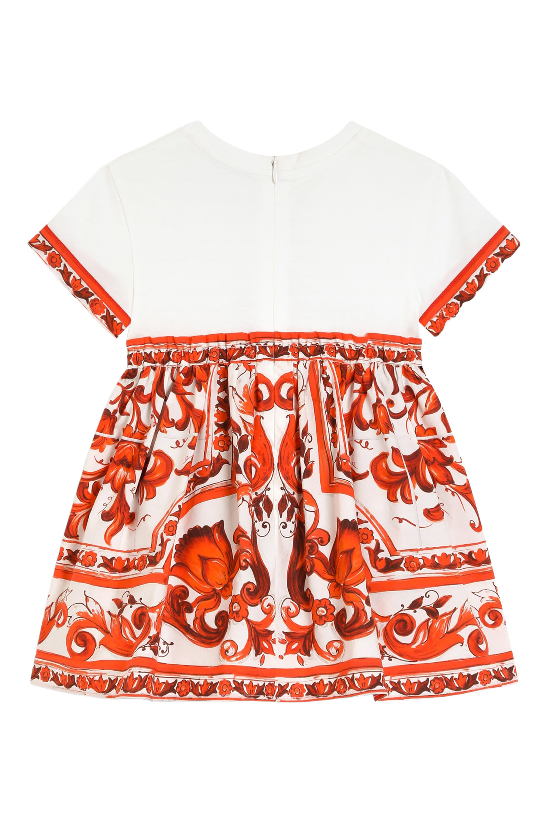 Kids Majolica-Print Mix Material Dress