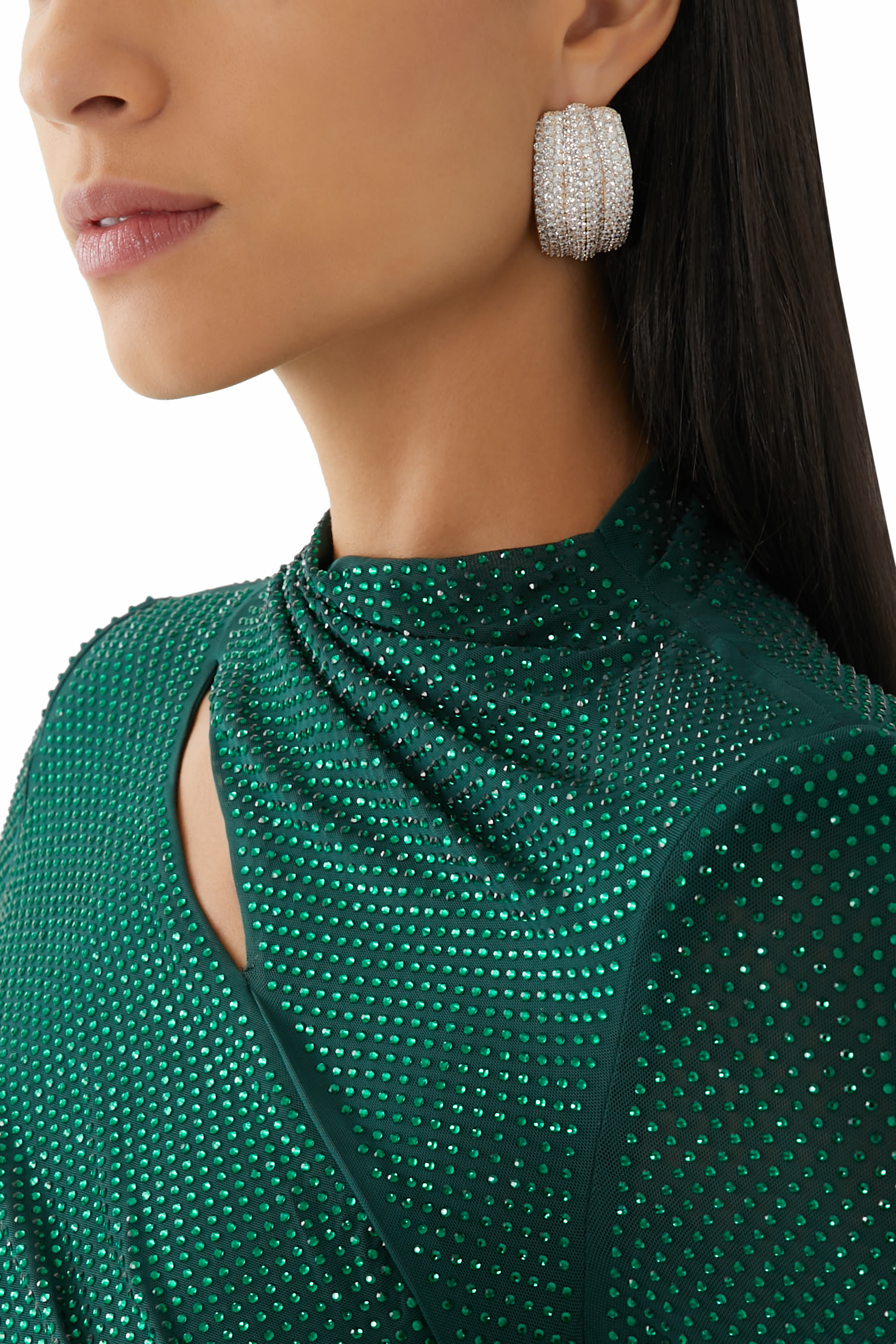 Crystal Ridged Earrings