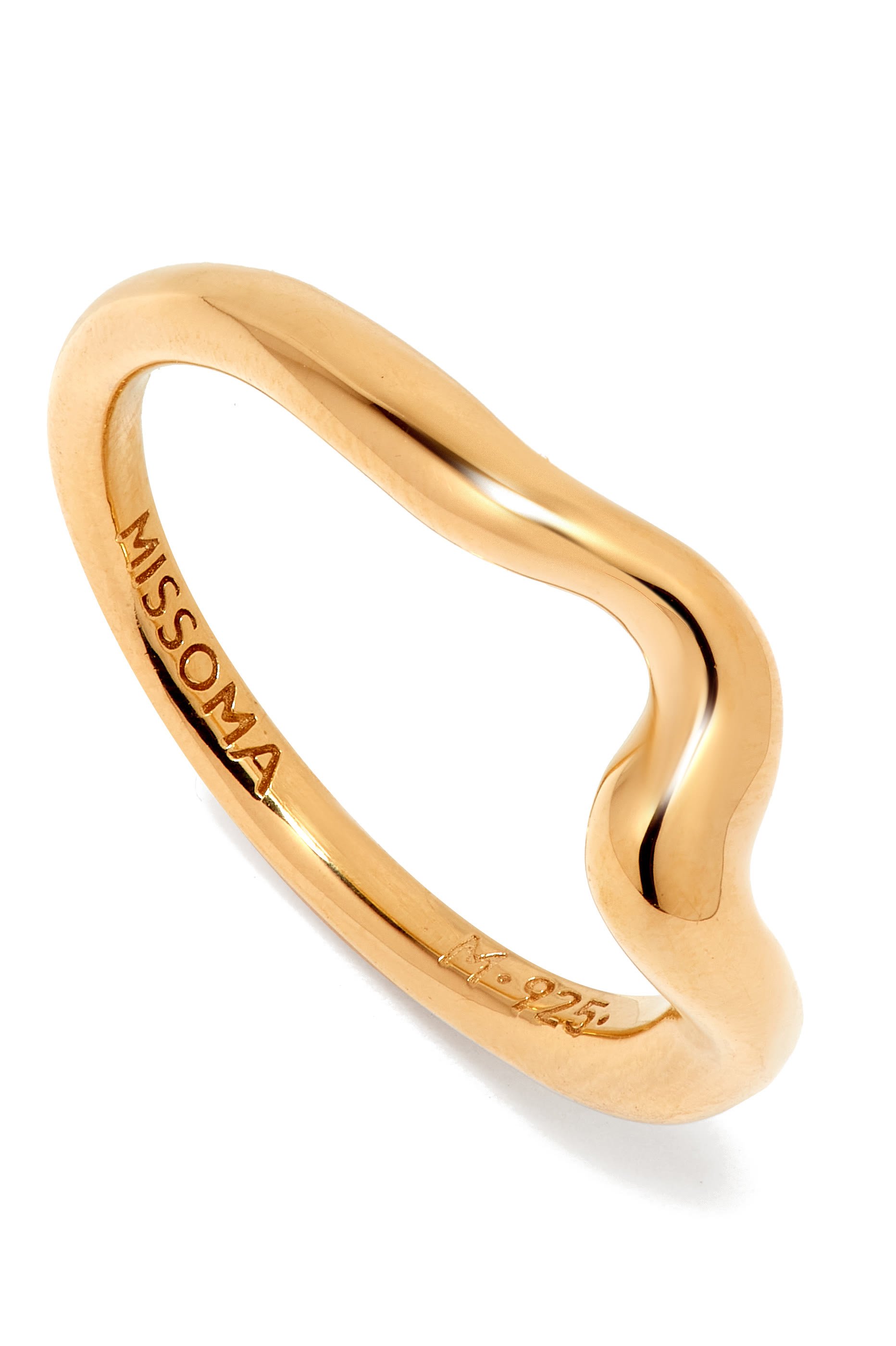 Molten Wave Ring, 18k Gold-Plated Sterling Silver