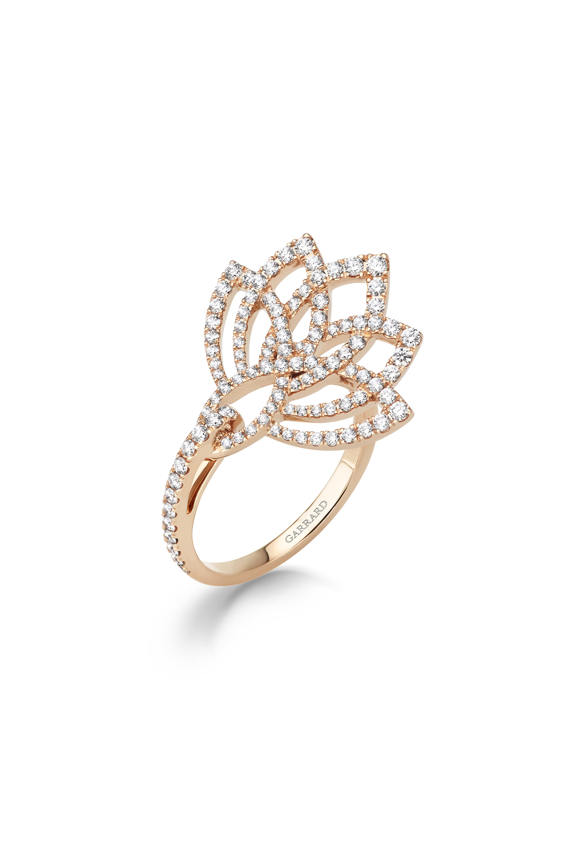 Lotus Blossom Ring, 18K Rose Gold & Diamonds