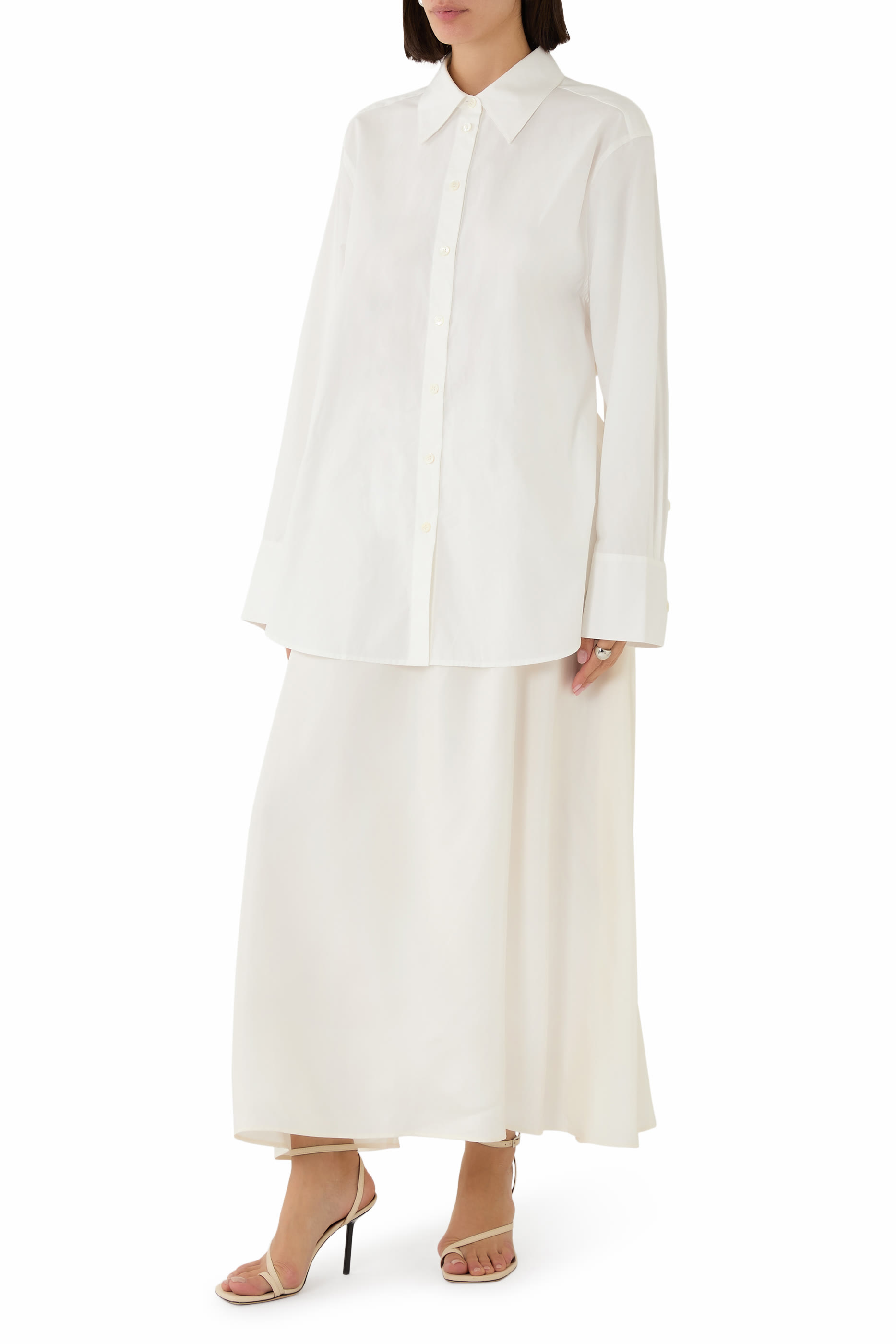 Poplin Silk Combined Gilet-Dress