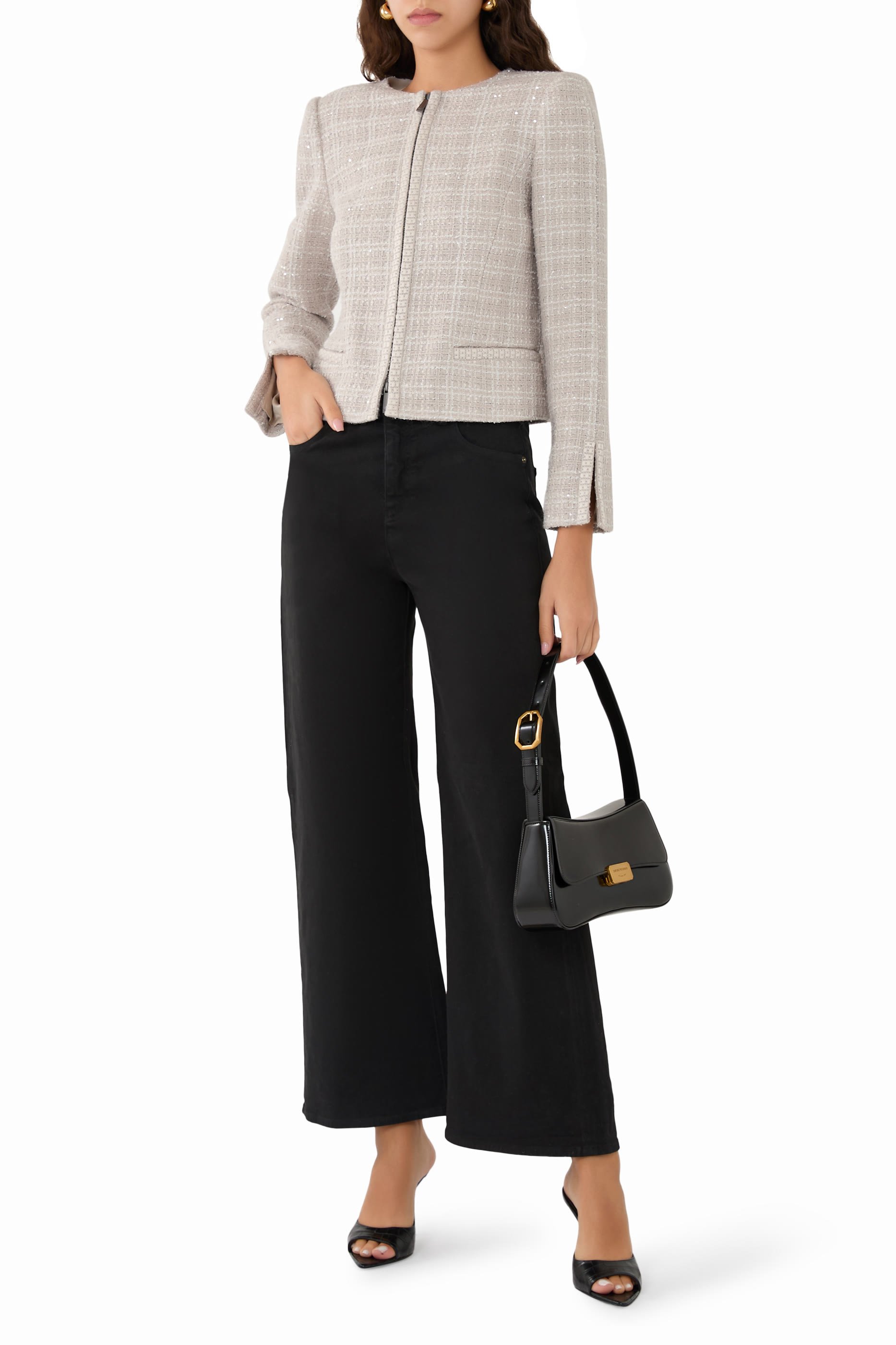 J33 Mid-Rise, Cropped Wide-Leg Jeans