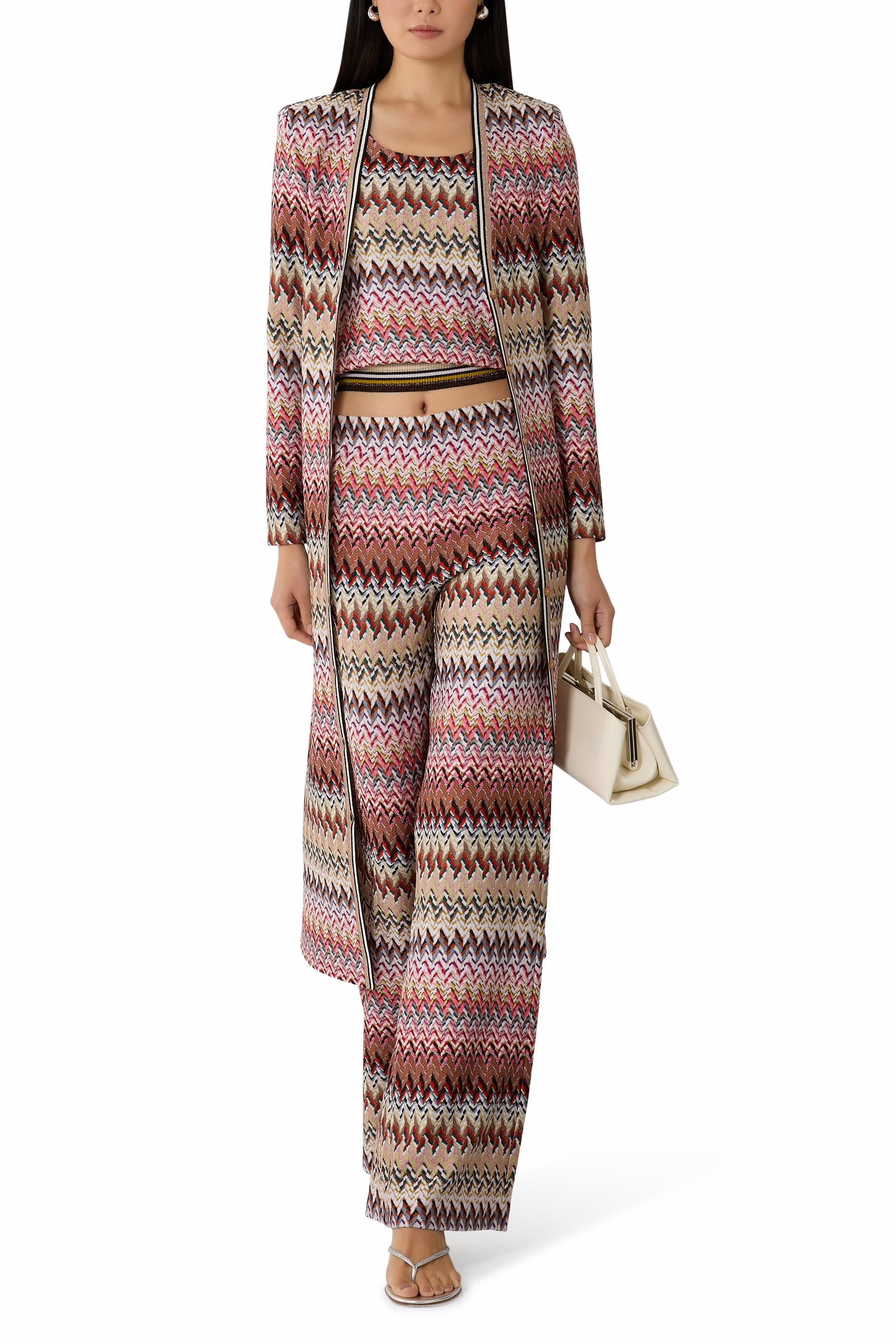 Zigzag Pattern Flare Pants