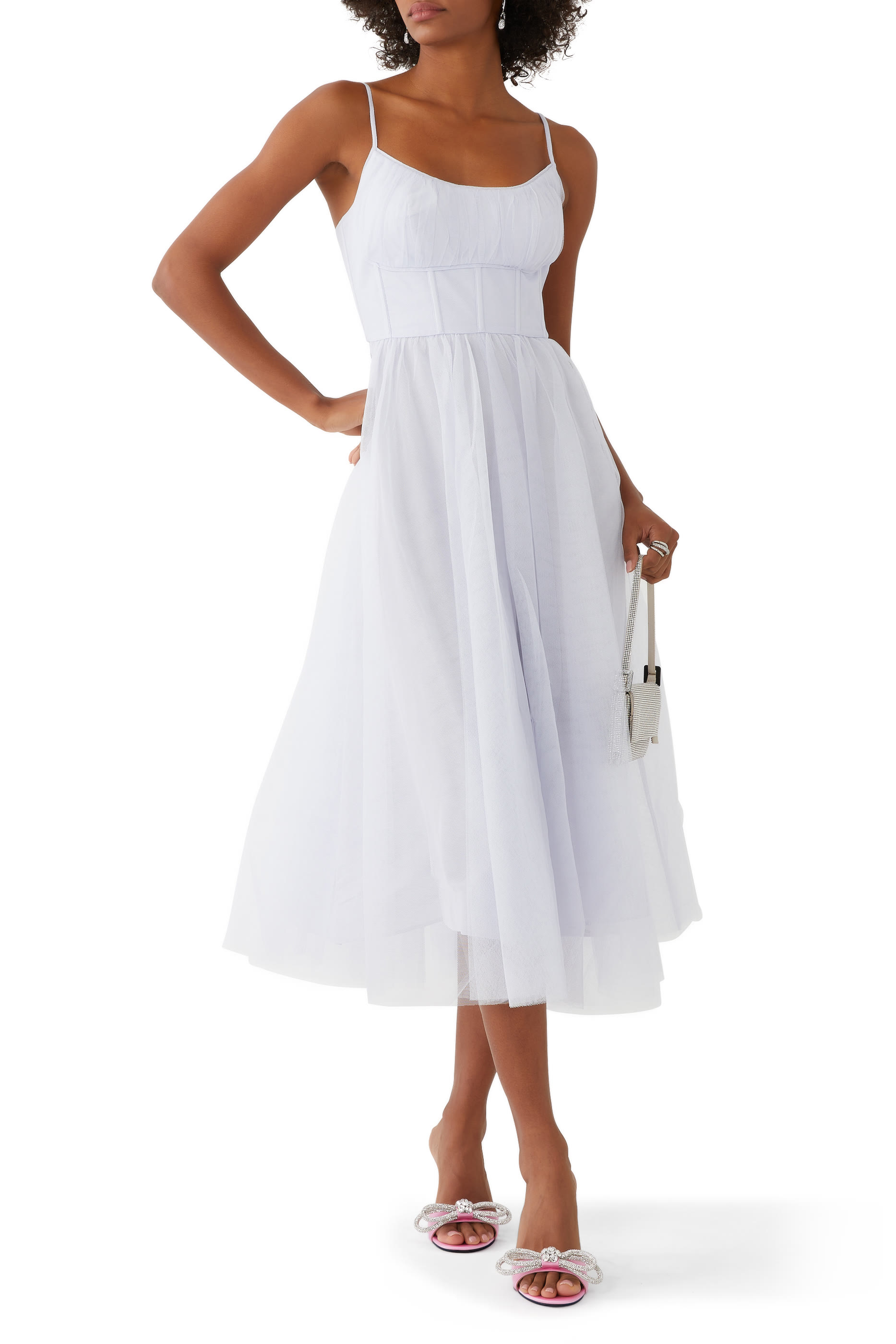 Tulle Corset Midi Dress
