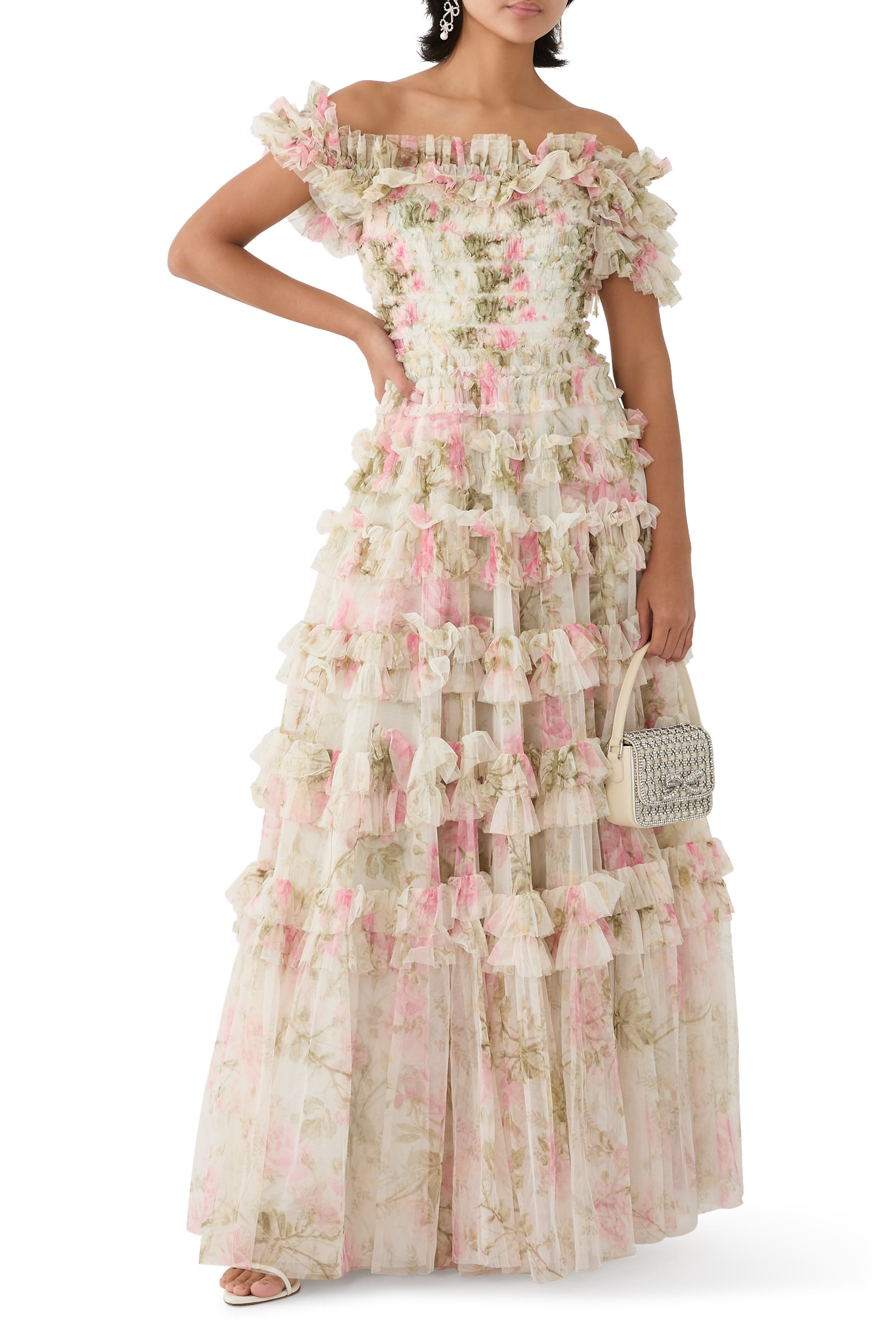 Rose Lisette Off-Shoulder Gown