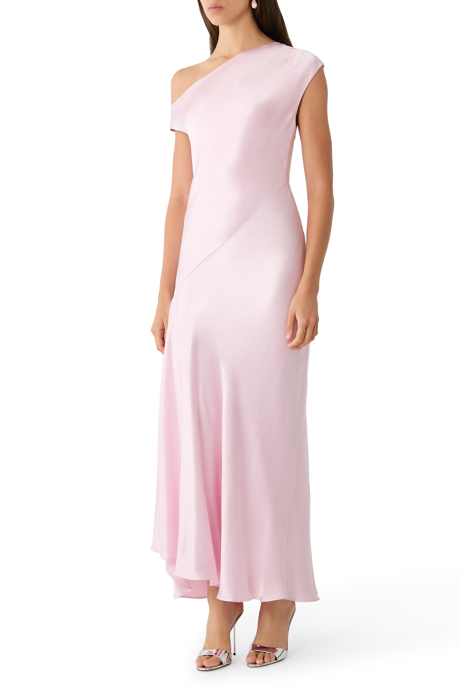 La Lune Asymmetrical Draped Maxi Dress