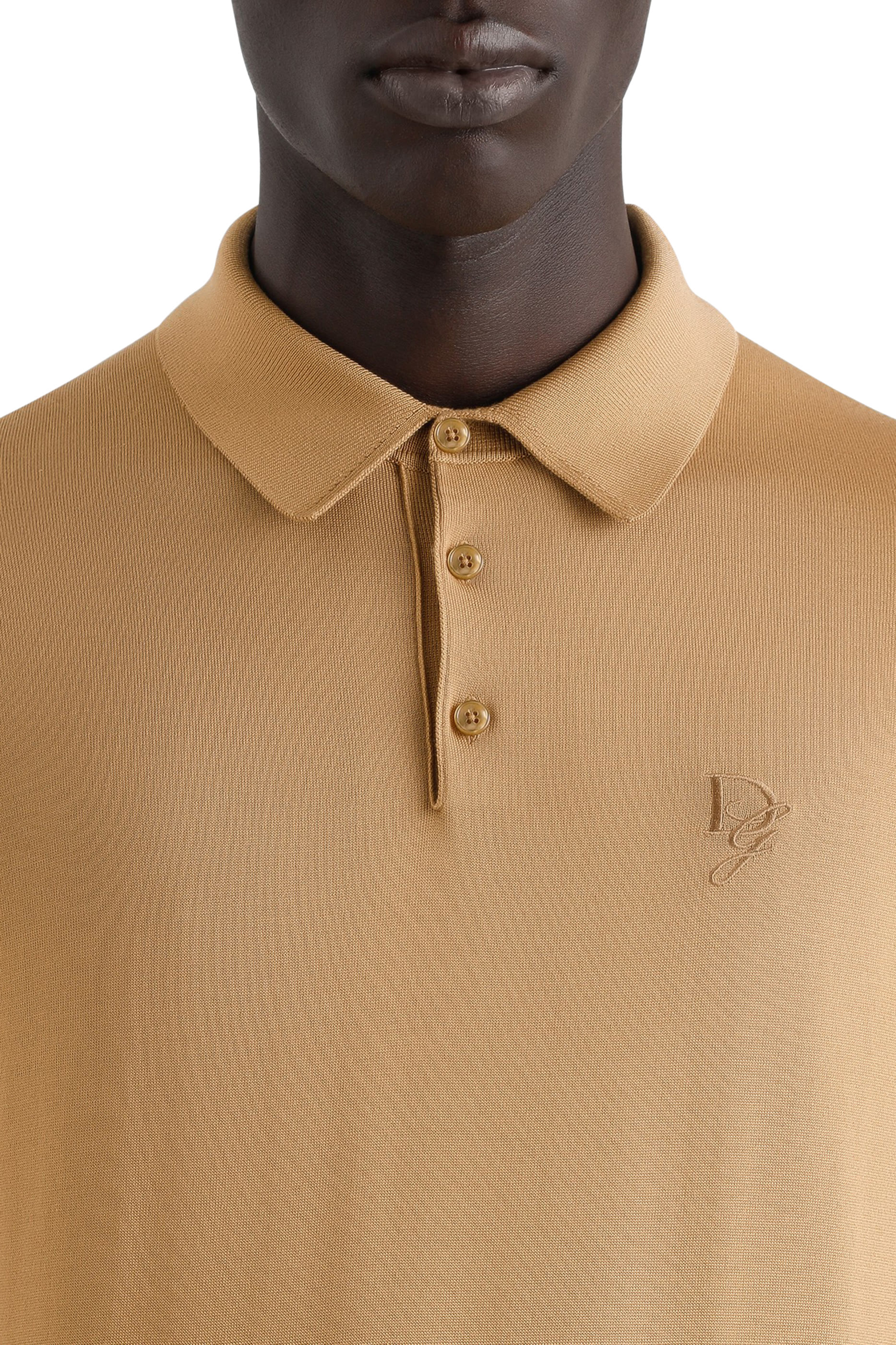 Logo Embroidery Silk Polo Shirt