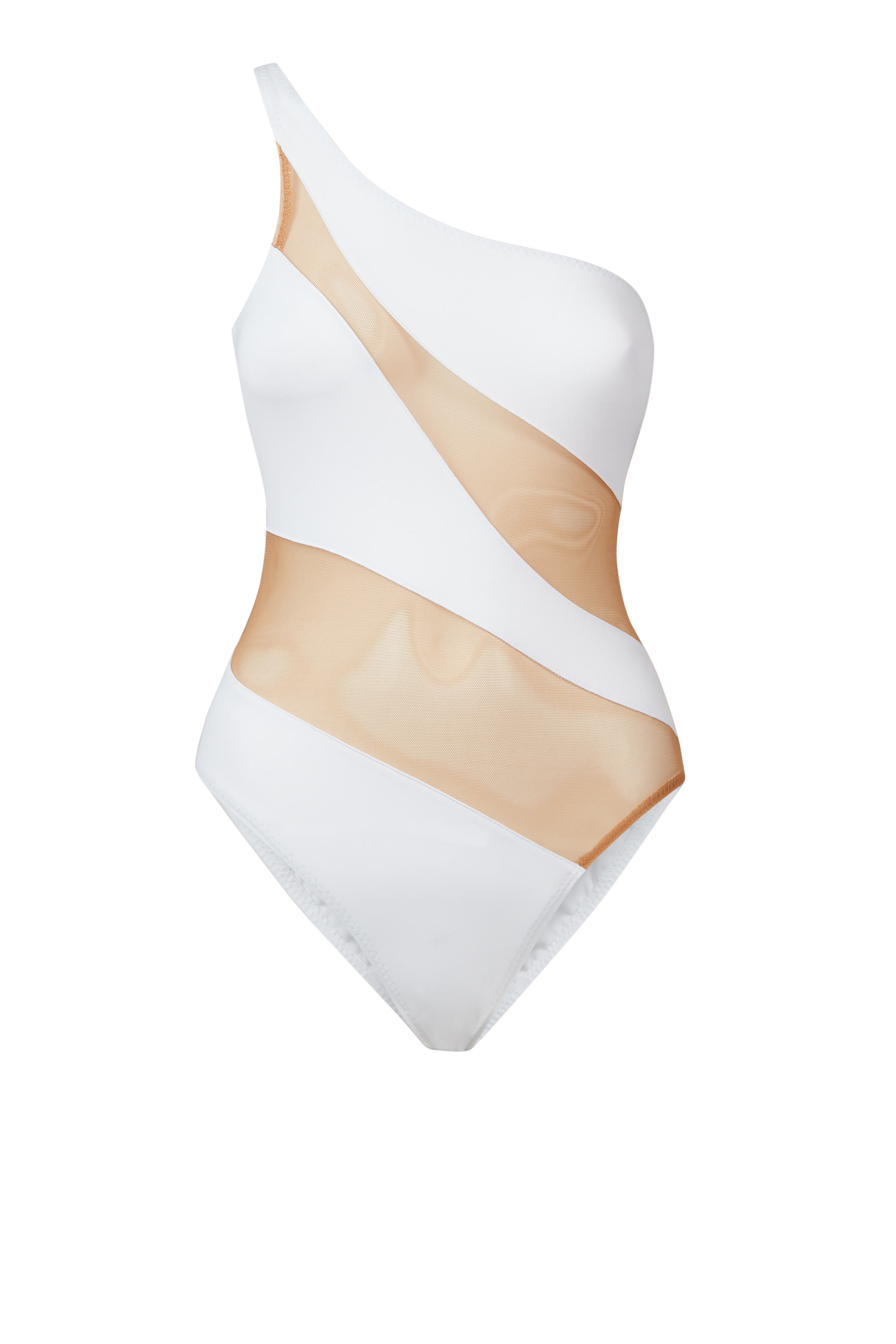 Snake Mesh One-shoulder Swimsuit