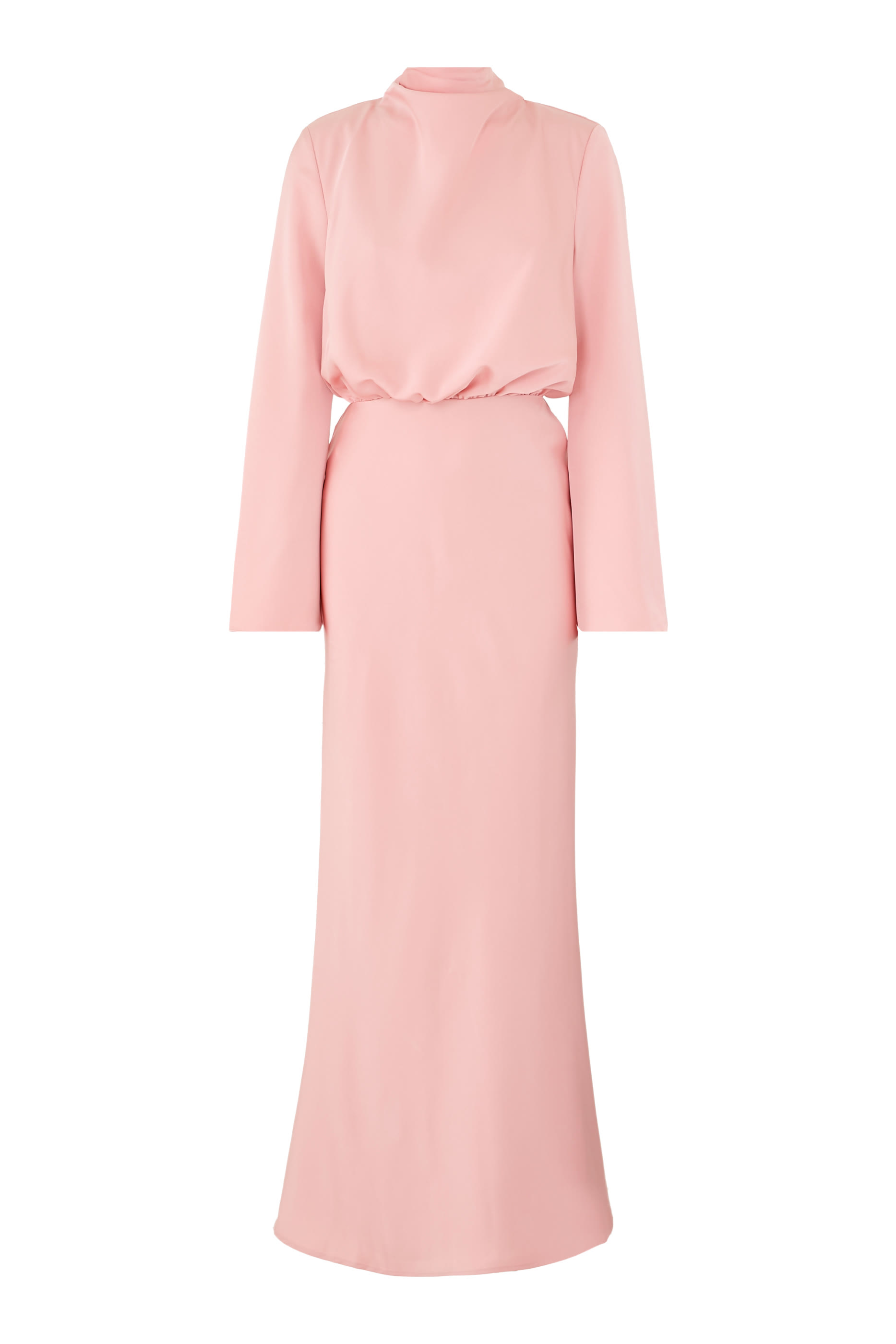 Celina Satin High-Neck Maxi Dress