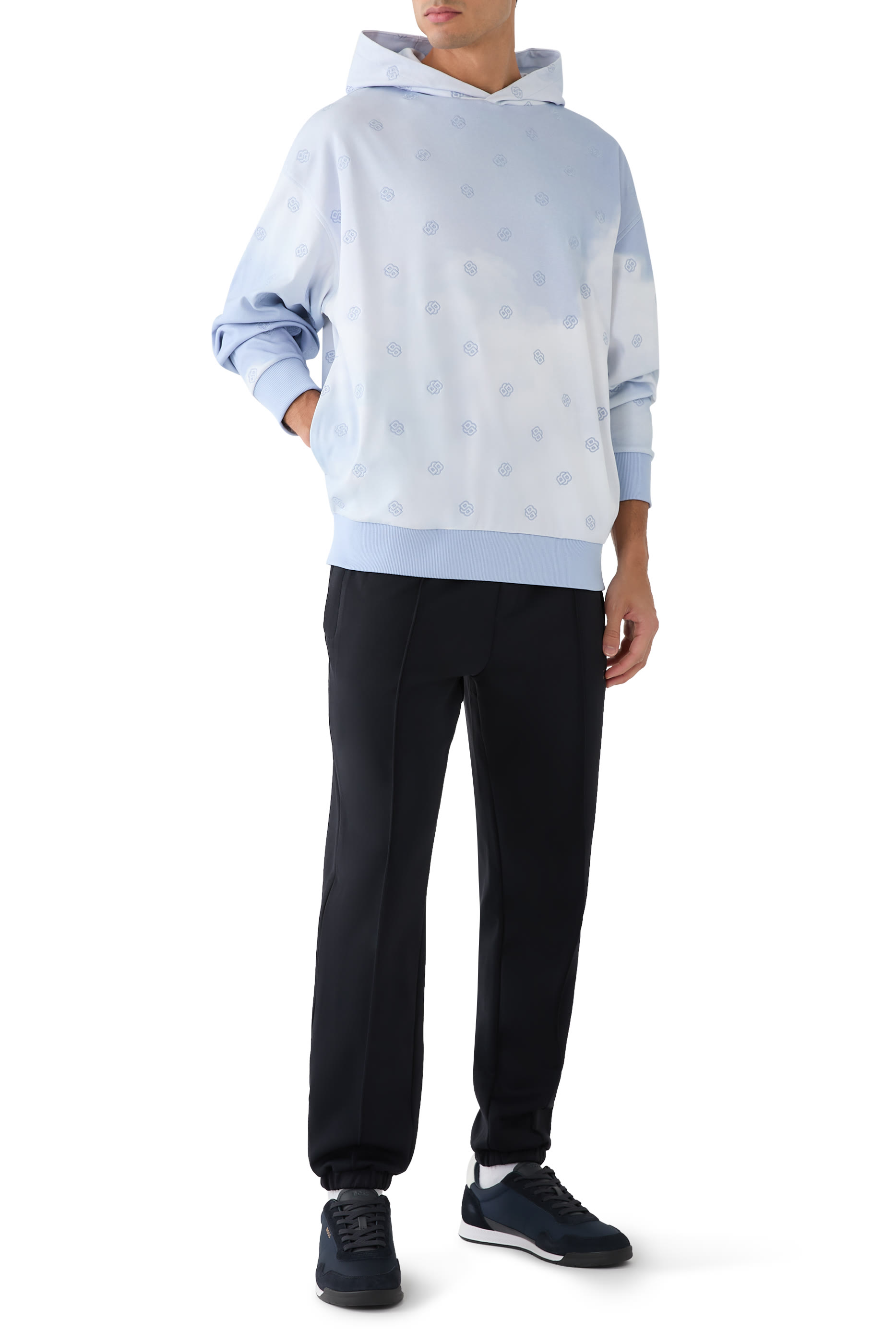 Mixed-Material Lace-Up Sneakers