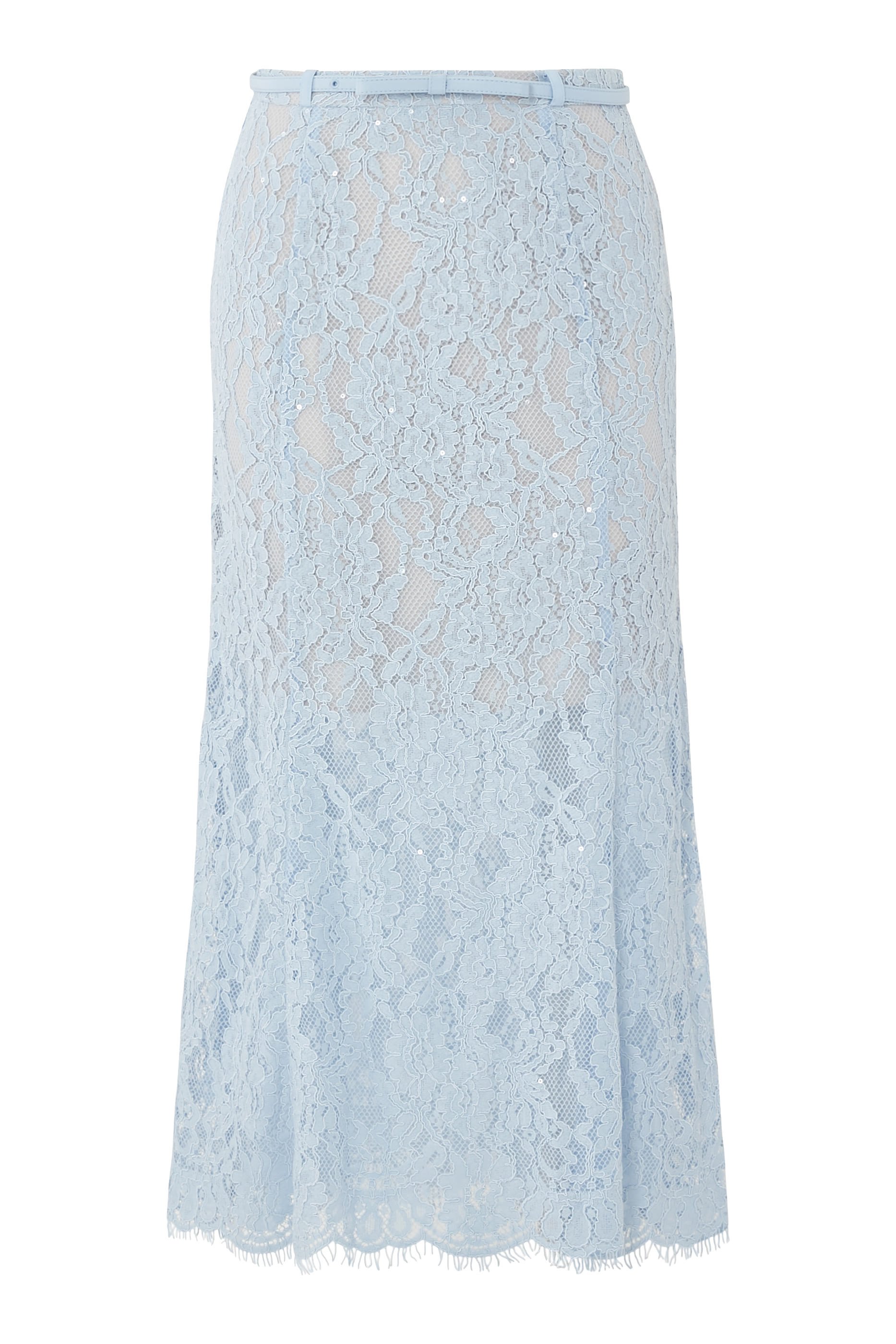 Lace Flared Midi Skirt