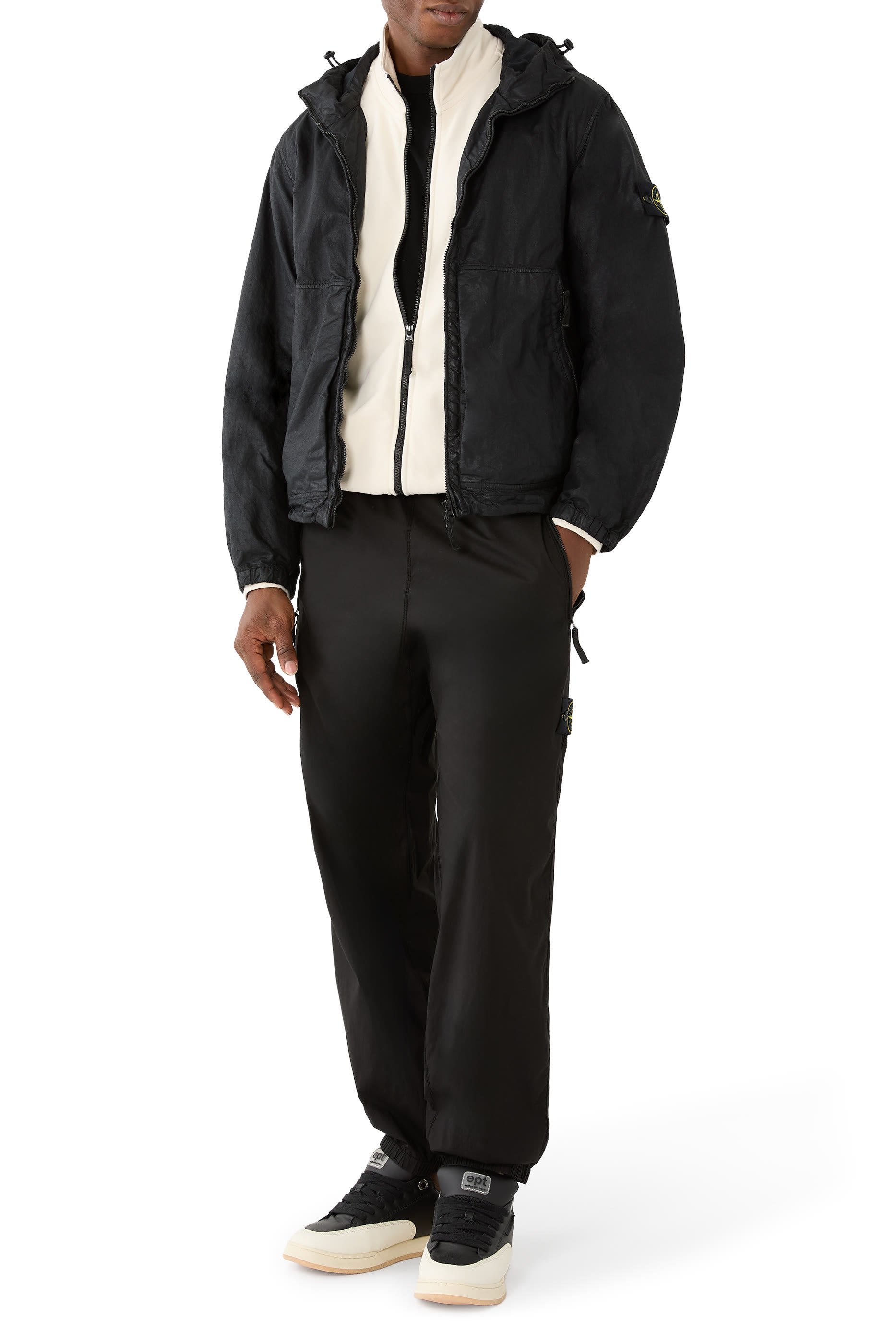 Organic-Look Nylon Panama Hooded Jacket