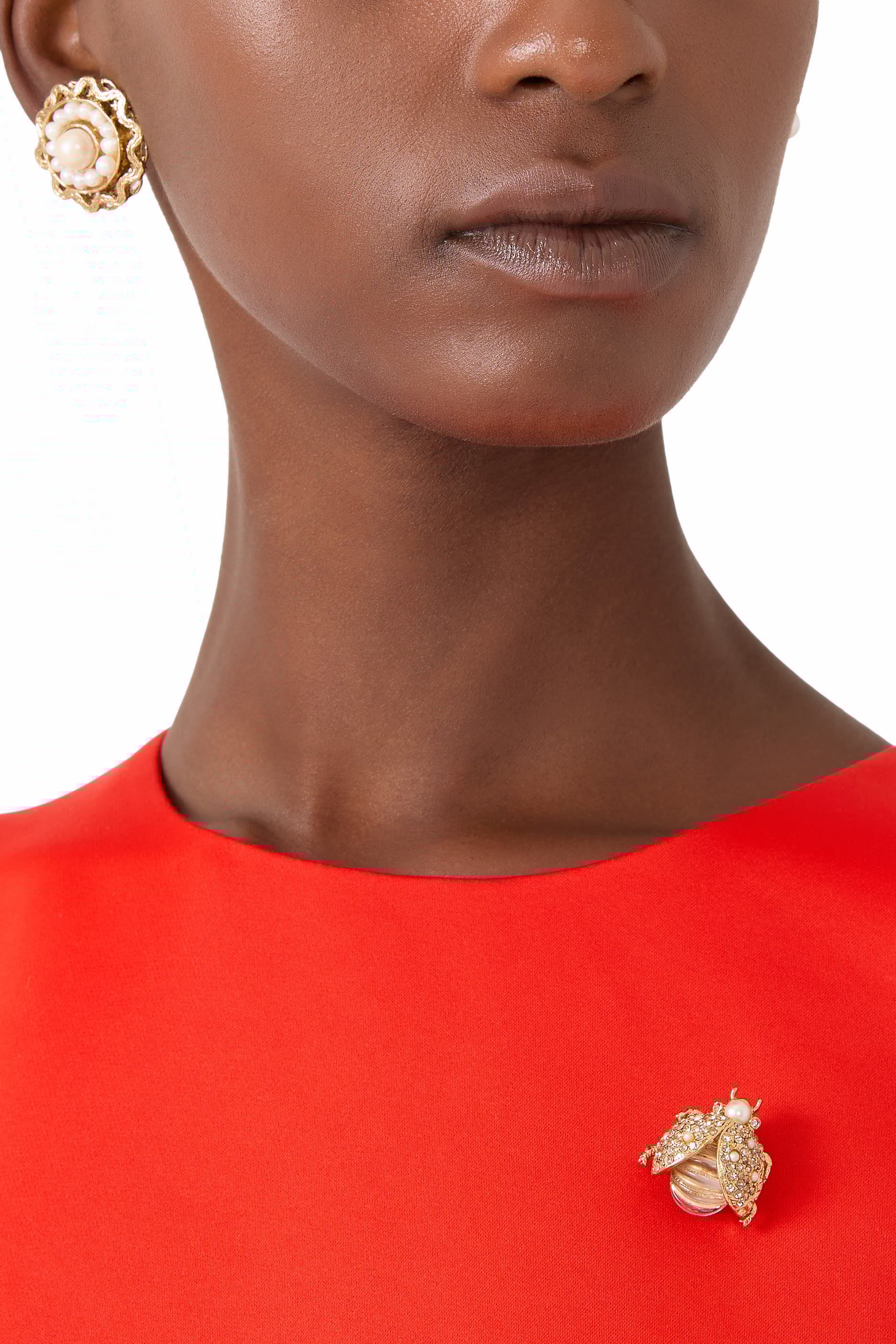 Coccinelle Brooch, Gold-Plated Brass